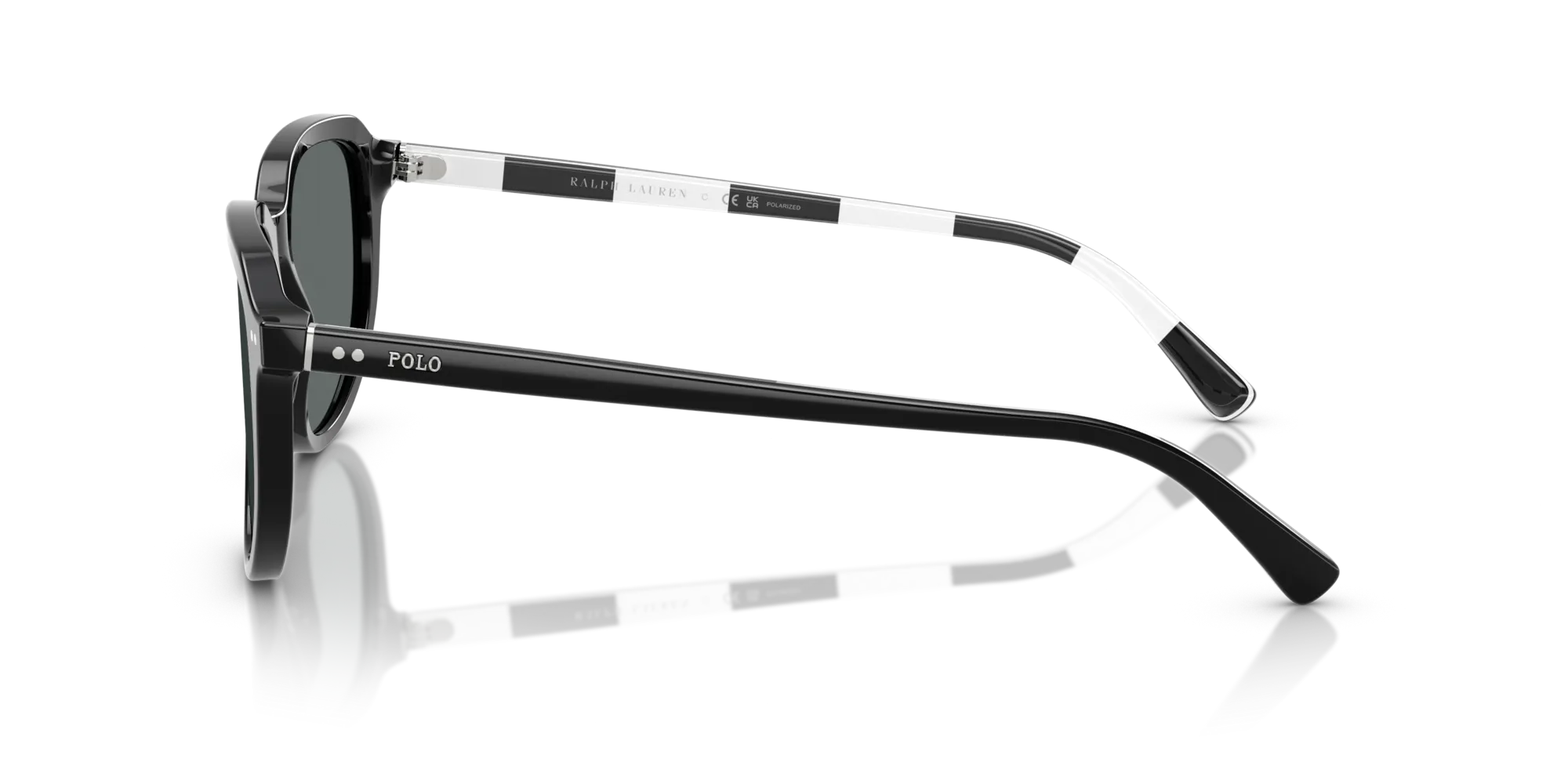 Polo Ralph Lauren PH4225 500181 Occhiali da sole Acetato Nero Grigio Pilot Polarizzata - immagine 4