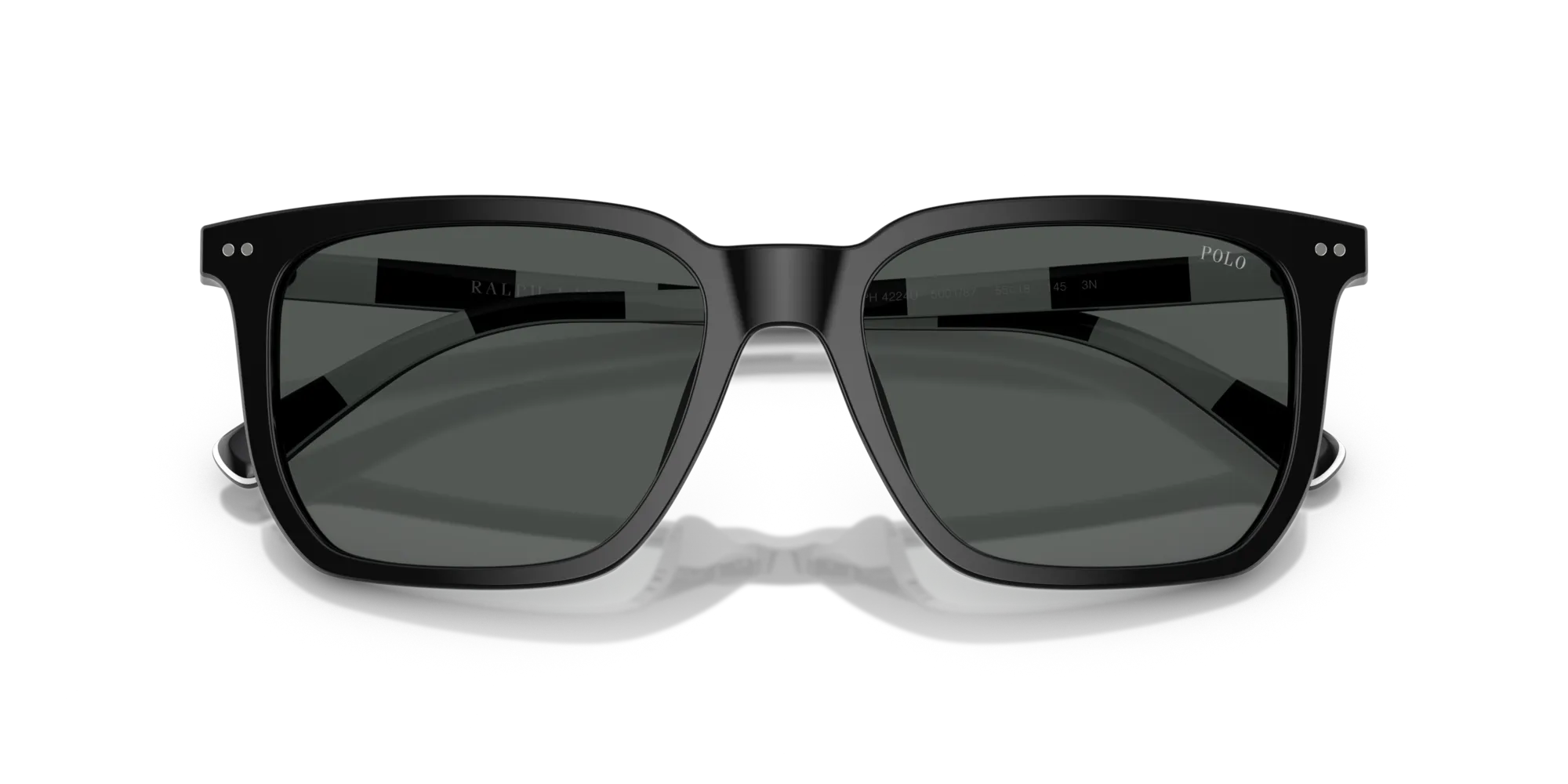 Polo Ralph Lauren PH4224U 500187 Occhiali da sole Acetato Nero Grigio Squadrata Normale - immagine 2