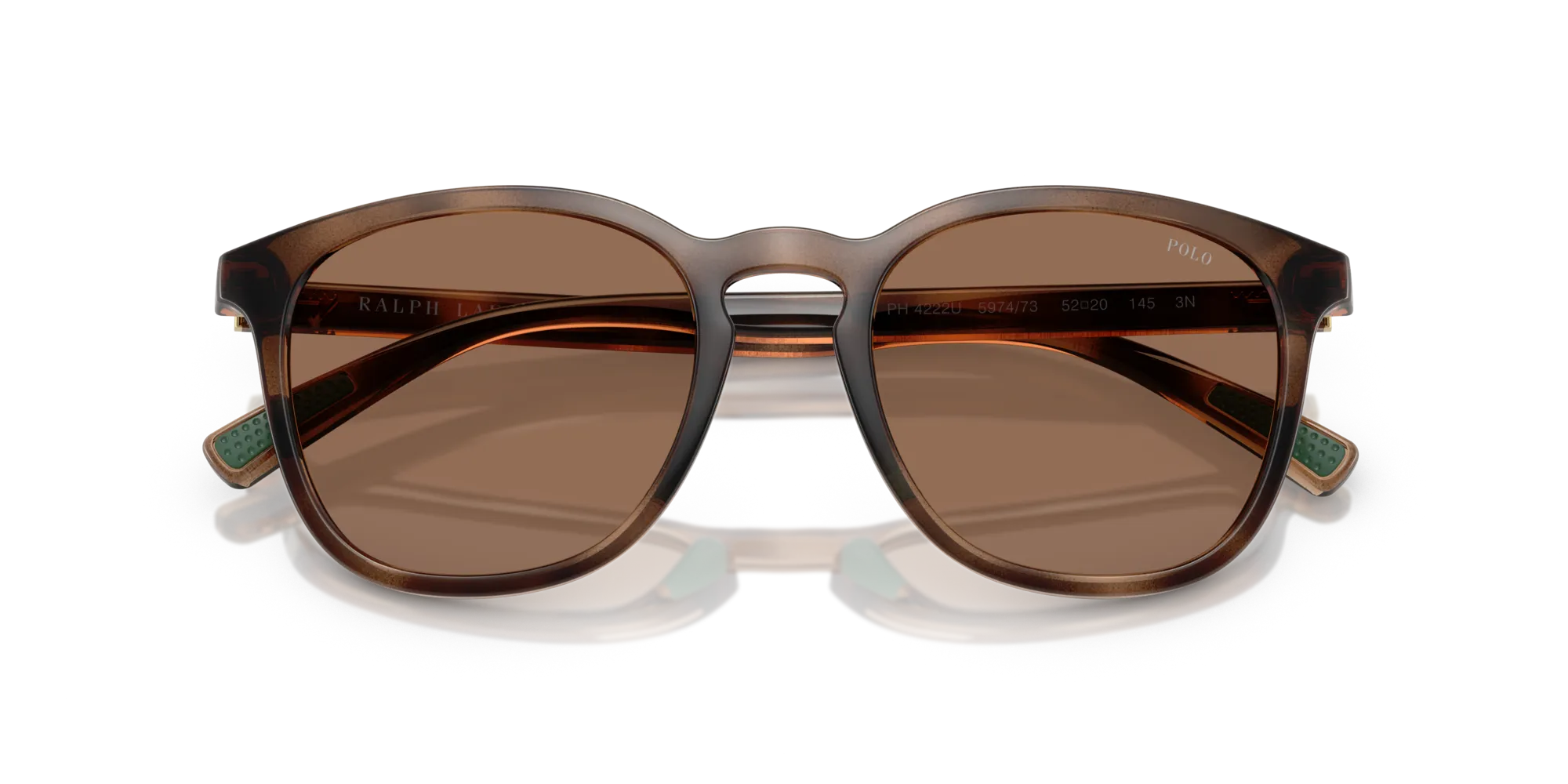 Polo Ralph Lauren PH4222U 597473 Occhiali da sole Iniettato Tartaruga Marrone Rotonda Normale - immagine 2
