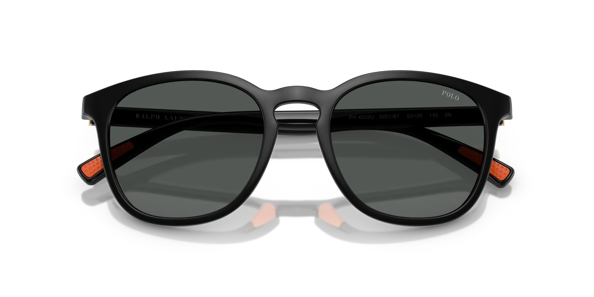 Polo Ralph Lauren PH4222U 500187 Occhiali da sole Iniettato Nero Grigio Rotonda Normale - immagine 2
