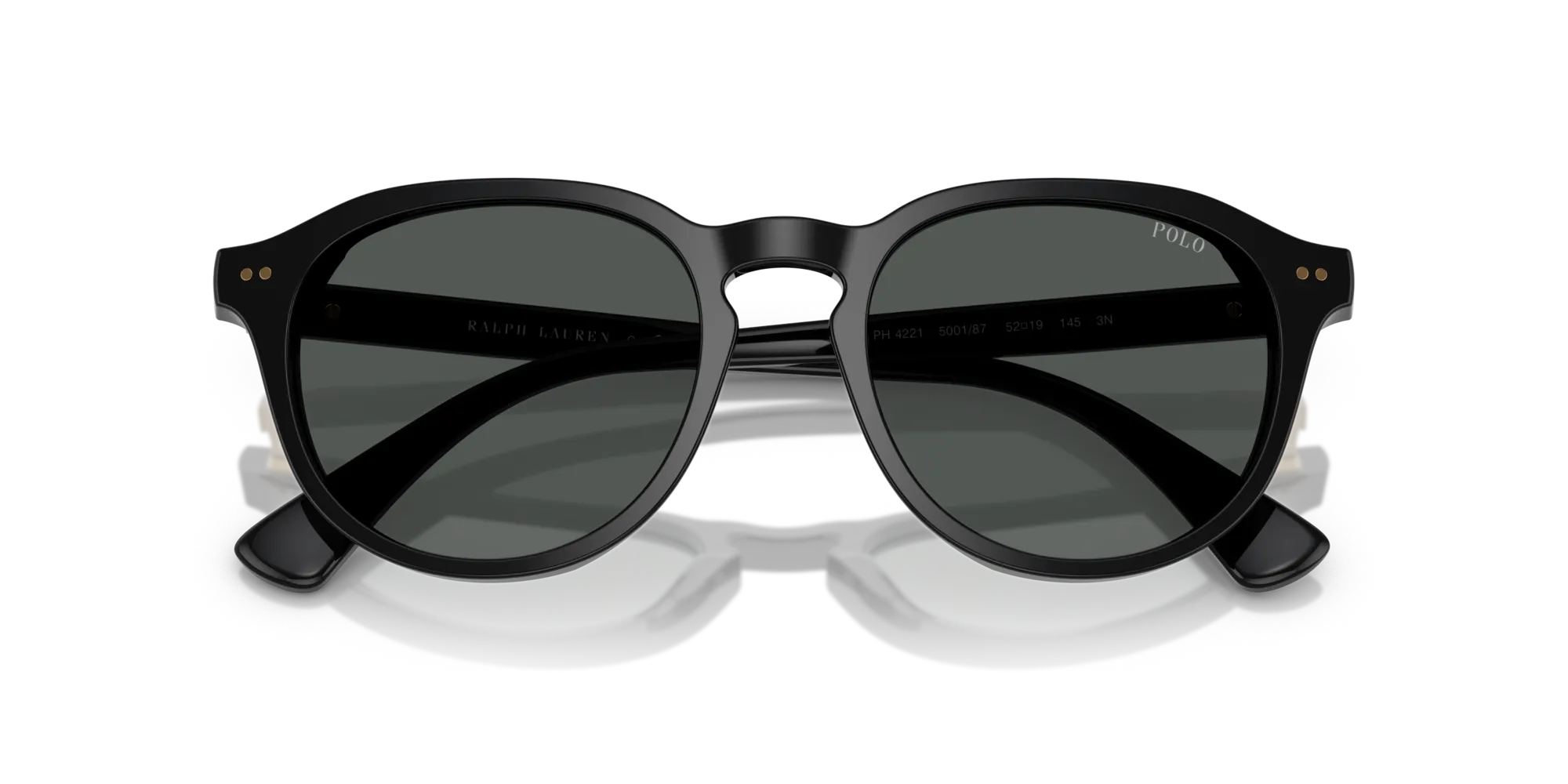 Polo Ralph Lauren PH4221 500187 Occhiali da sole Acetato Nero Grigio Pantos Normale - immagine 2