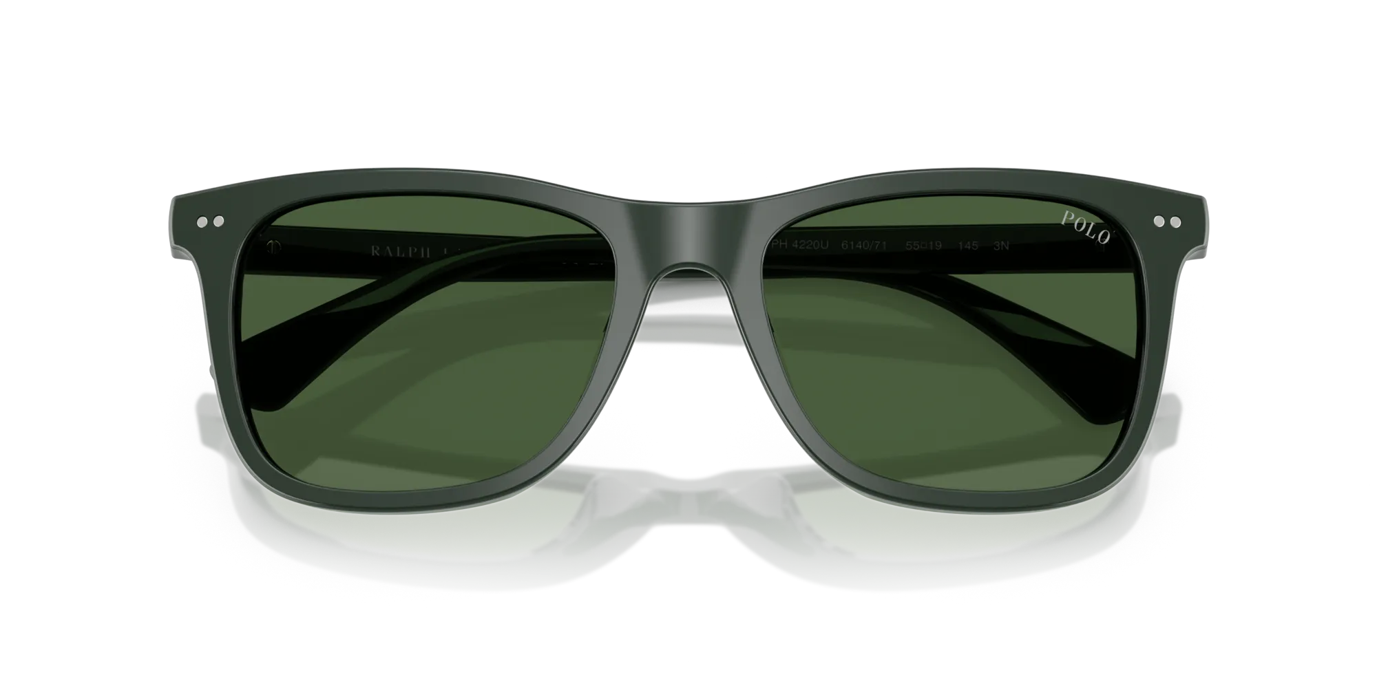 Polo Ralph Lauren PH4220U 614071 Occhiali da sole Acetato Verde Verde Squadrata Normale - immagine 2