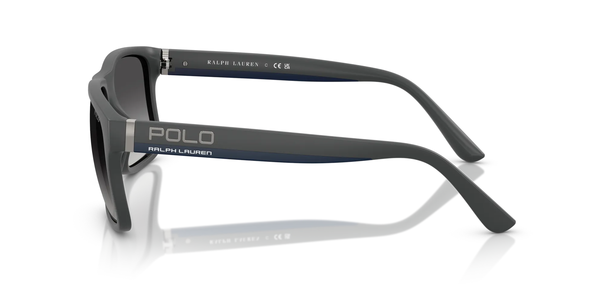 Polo Ralph Lauren PH4195U 55898G Occhiali da sole Iniettato Grigio Grigio Geometrica Normale Sfumato - immagine 4