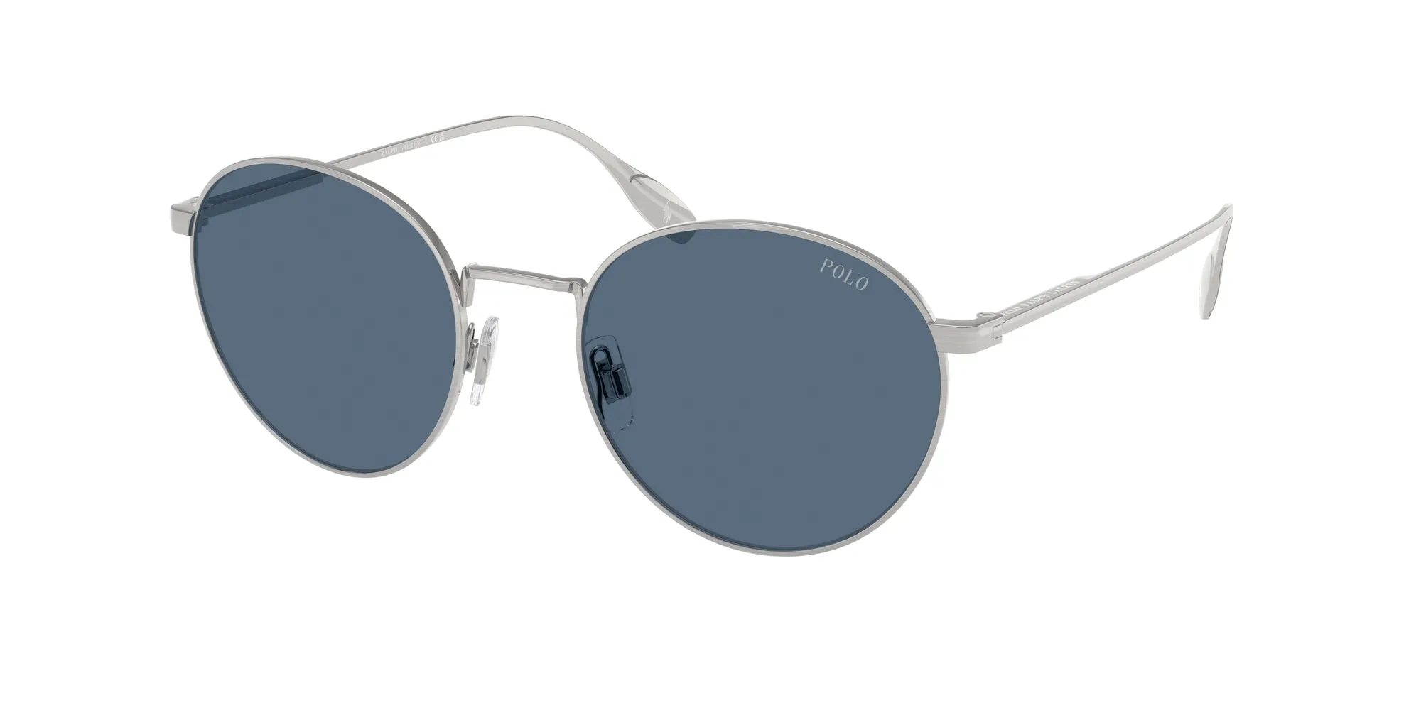 Polo Ralph Lauren PH3158 942380 Occhiali da sole Metallo Argento Blu Rotonda Normale - immagine 1