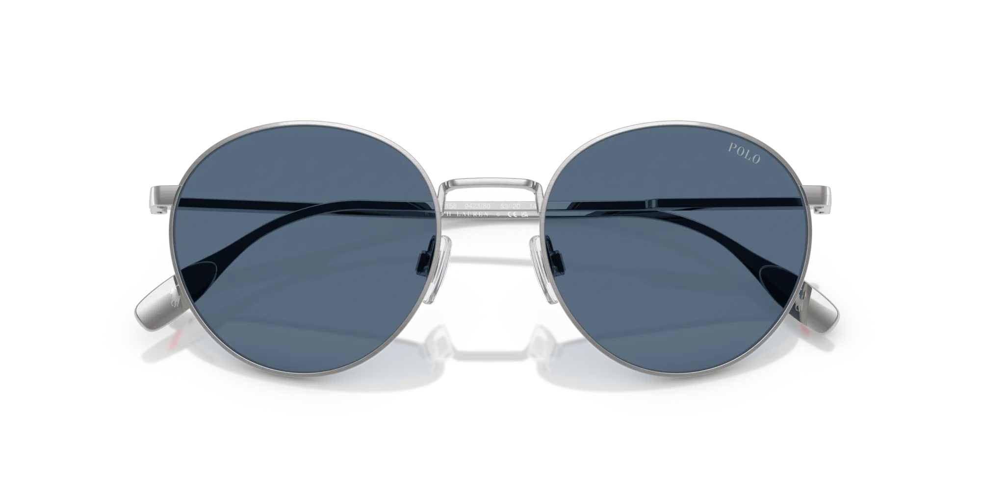 Polo Ralph Lauren PH3158 942380 Occhiali da sole Metallo Argento Blu Rotonda Normale - immagine 2
