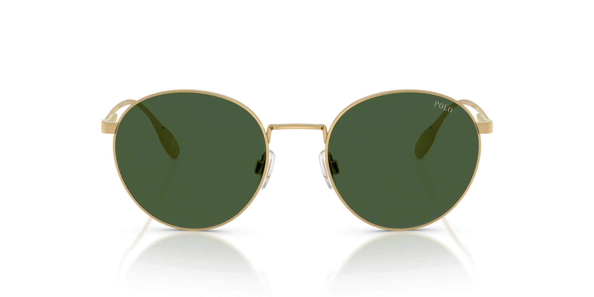 Polo Ralph Lauren PH3158 941171 Occhiali da sole Metallo Oro Verde Rotonda Normale - immagine 3