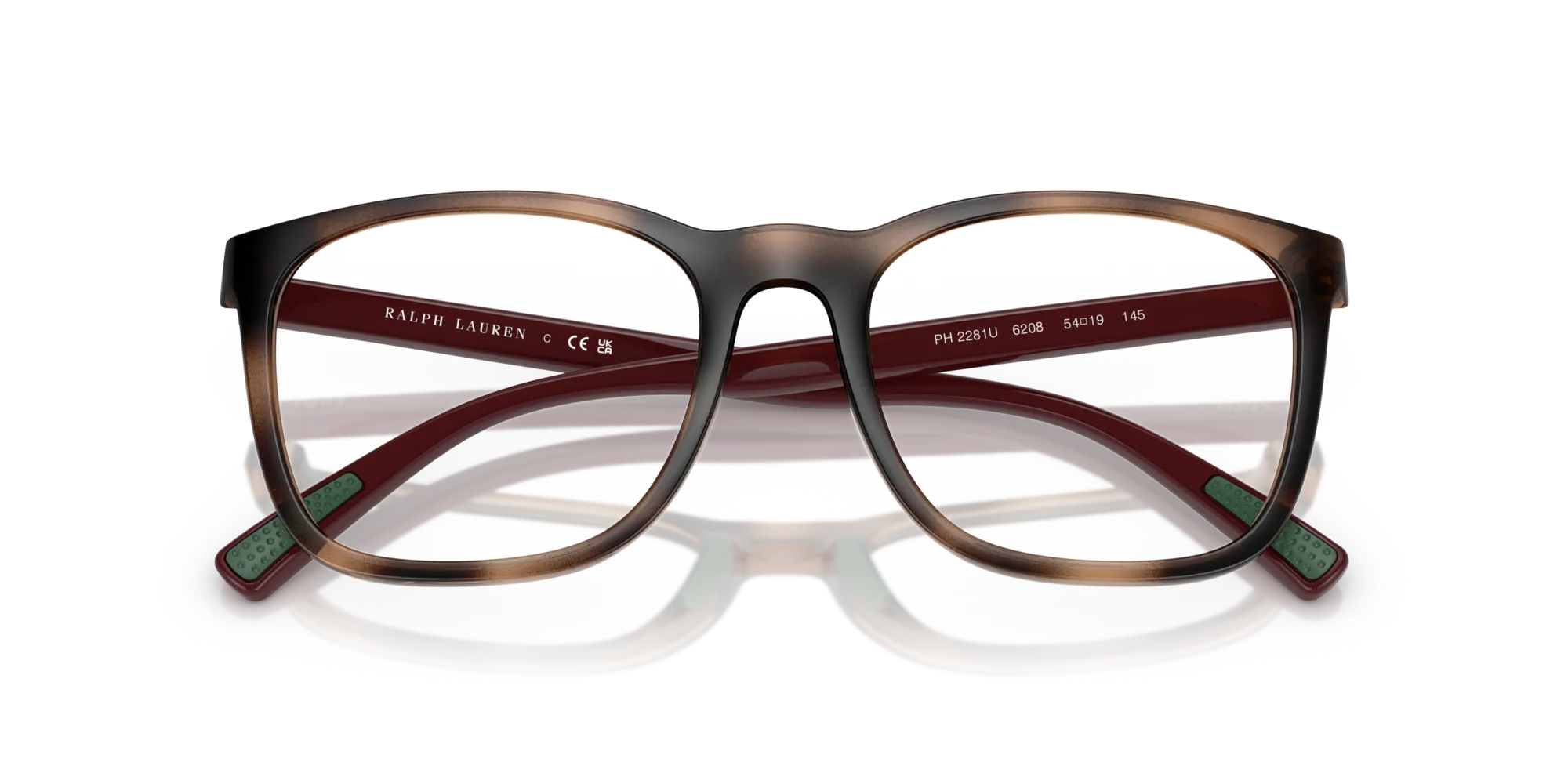 Polo Ralph Lauren PH2281U 6208 Montature da vista Iniettato Tartaruga Trasparente Squadrata Normale - immagine 2