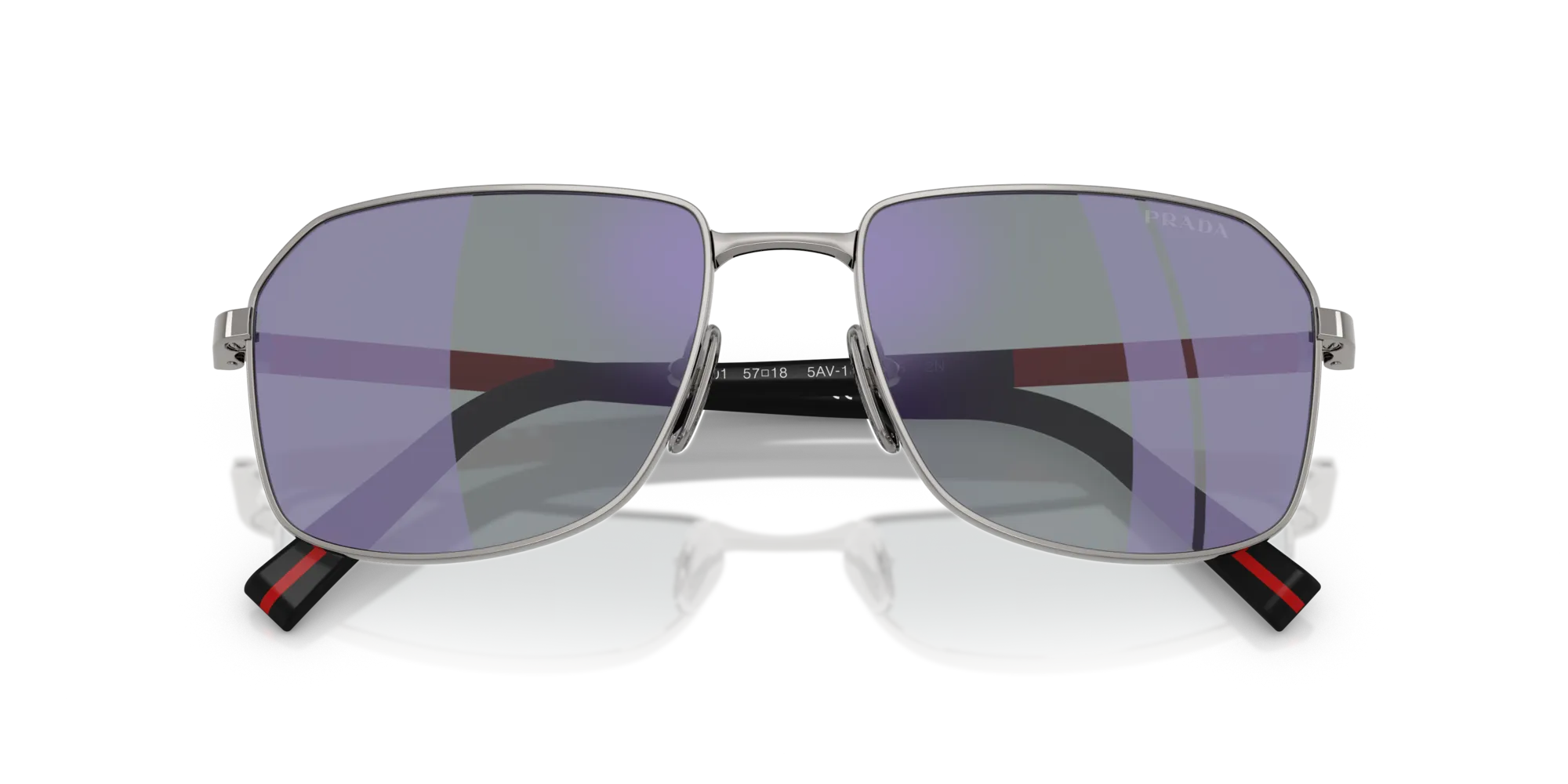 Prada Linea Rossa PS A51S 5AV10J Occhiali da sole Metallo Grigio Blu Squadrata Normale - immagine 2
