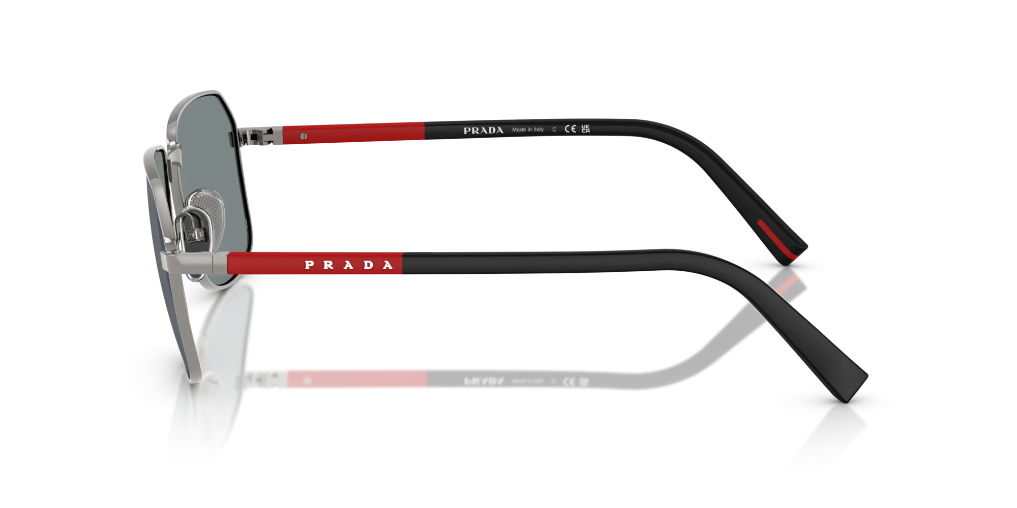 Prada Linea Rossa PS A51S 5AV10J Occhiali da sole Metallo Grigio Blu Squadrata Normale - immagine 4