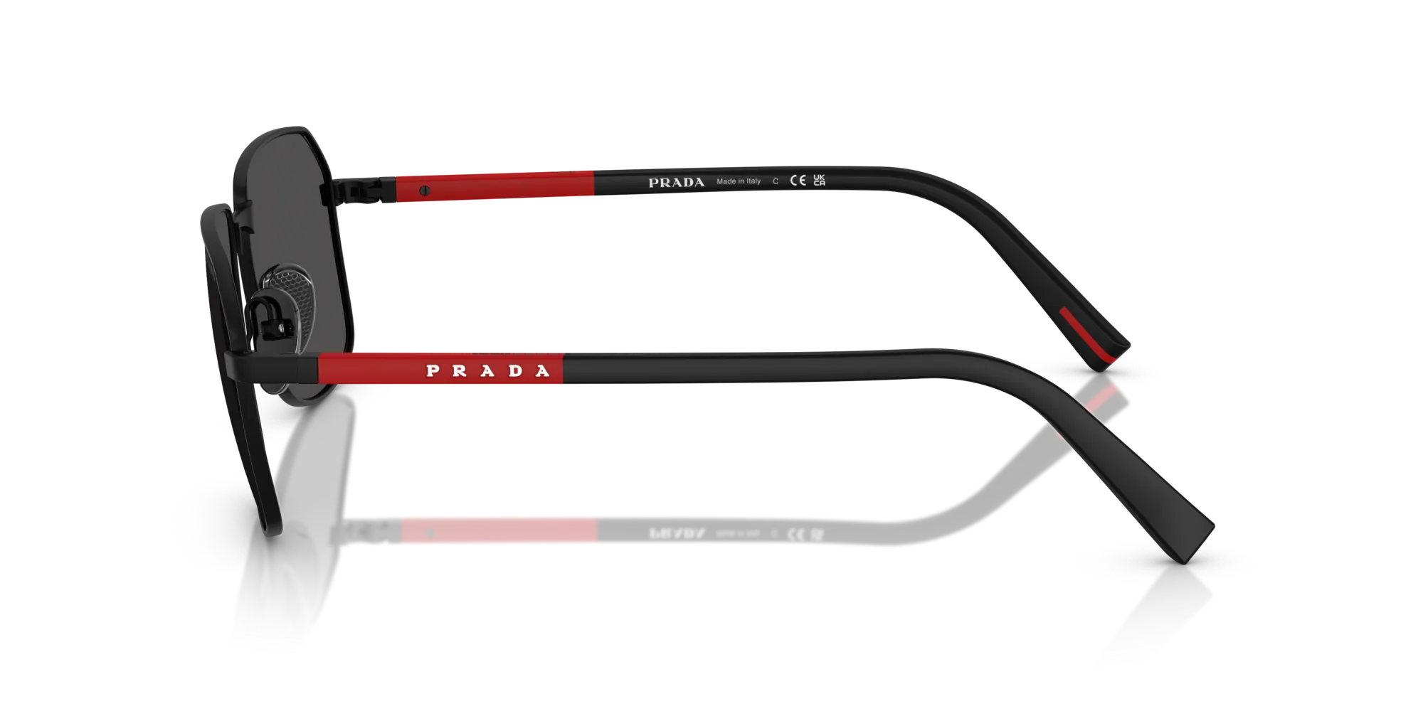 Prada Linea Rossa PS A51S 1BO06F Occhiali da sole Metallo Nero Grigio Squadrata Normale - immagine 4