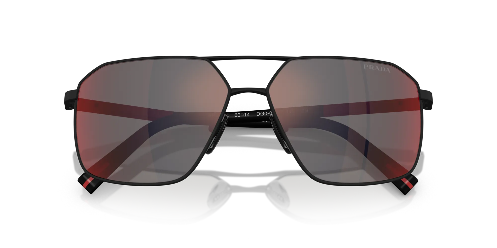 Prada Linea Rossa PS A50S DG008F Occhiali da sole Metallo Nero Grigio Geometrica Specchiate - immagine 2