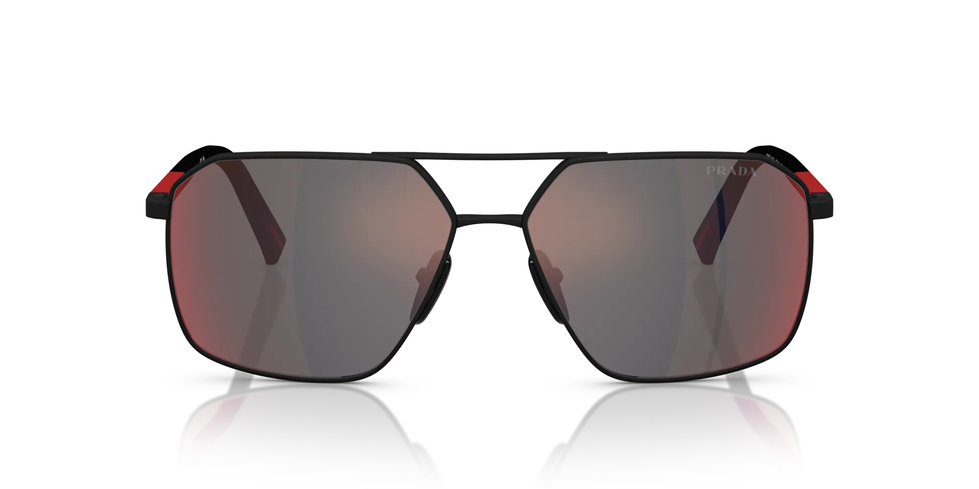 Prada Linea Rossa PS A50S DG008F Occhiali da sole Metallo Nero Grigio Geometrica Specchiate - immagine 3