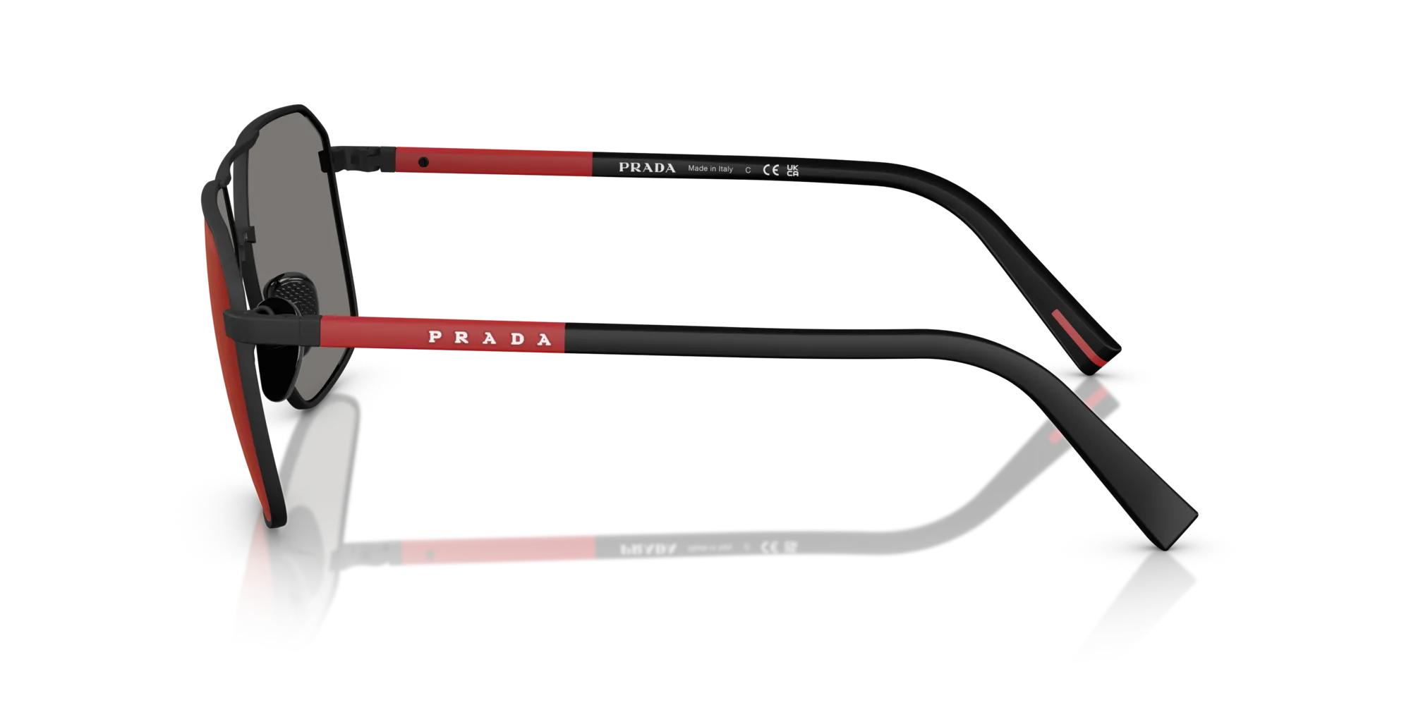 Prada Linea Rossa PS A50S DG008F Occhiali da sole Metallo Nero Grigio Geometrica Specchiate - immagine 4