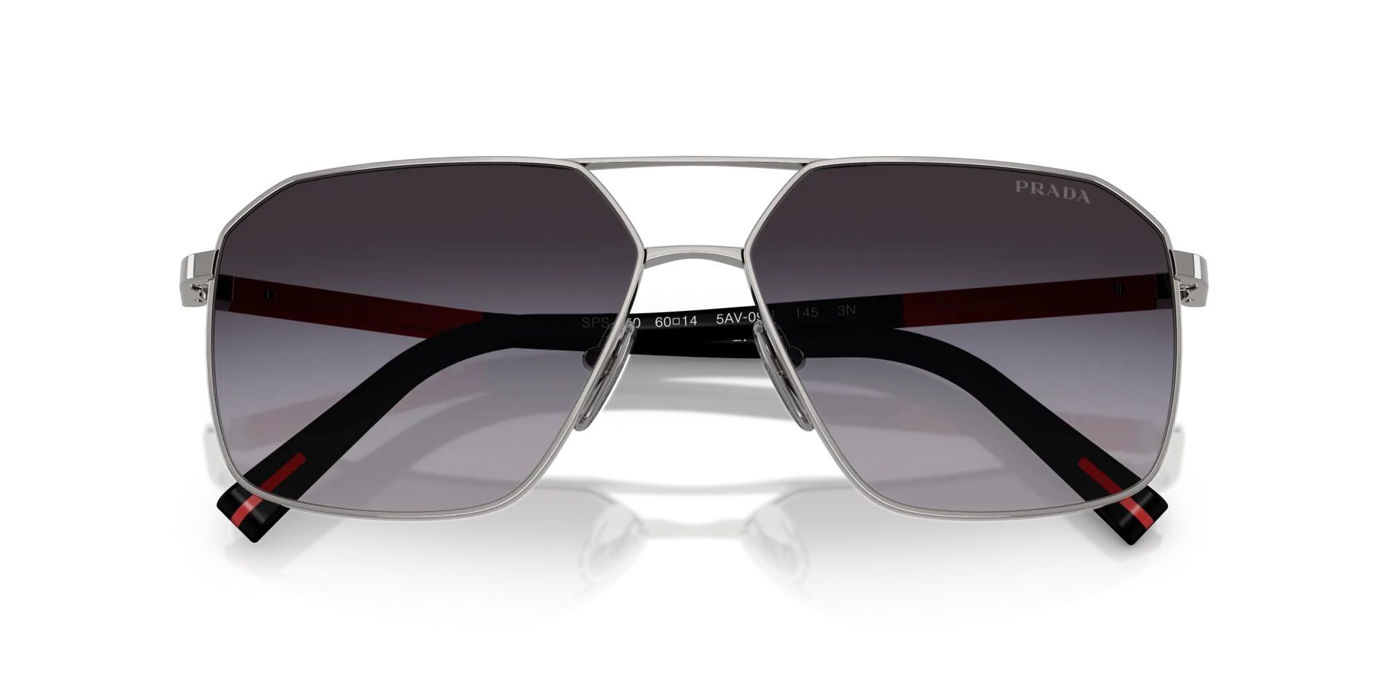 Prada Linea Rossa PS A50S 5AV09U Occhiali da sole Metallo Grigio Grigio Geometrica Normale Sfumato - immagine 2