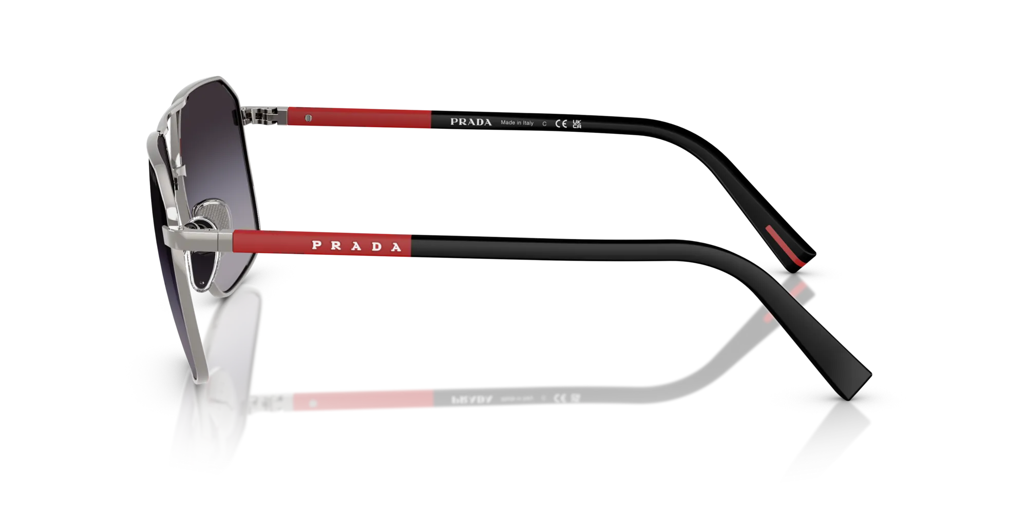 Prada Linea Rossa PS A50S 5AV09U Occhiali da sole Metallo Grigio Grigio Geometrica Normale Sfumato - immagine 4