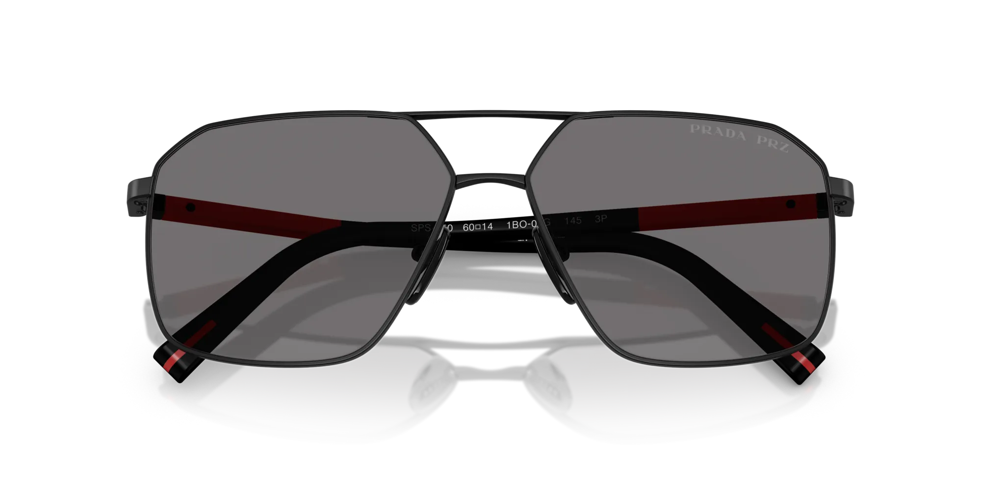 Prada Linea Rossa PS A50S 1BO02G Occhiali da sole Metallo Nero Grigio Geometrica Polarizzata - immagine 2