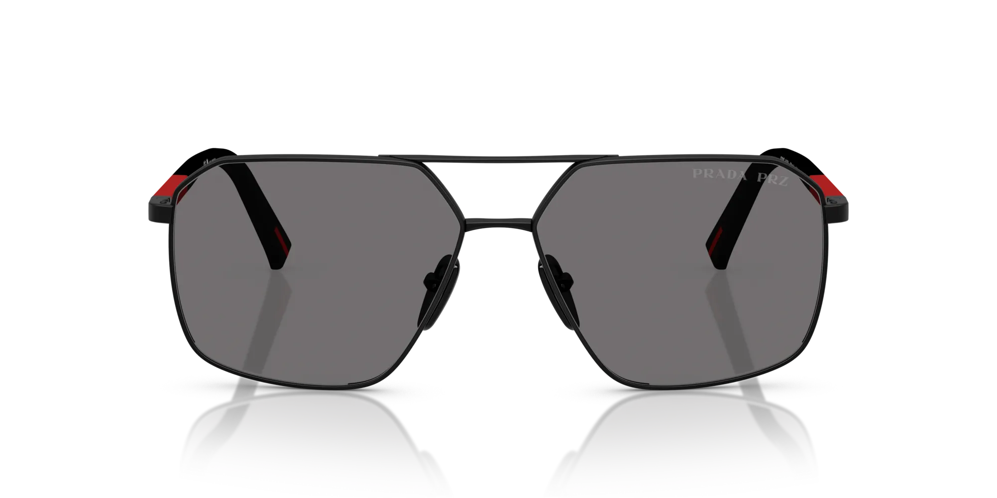 Prada Linea Rossa PS A50S 1BO02G Occhiali da sole Metallo Nero Grigio Geometrica Polarizzata - immagine 3