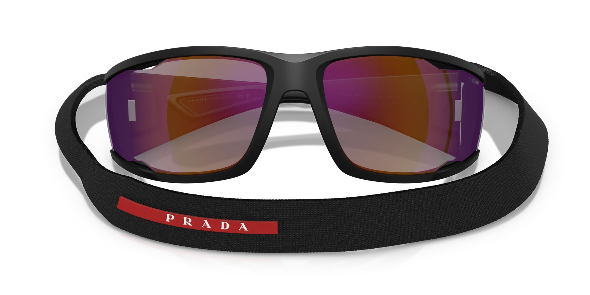 Prada Linea Rossa PS A04S 1BO10J Occhiali da sole Iniettato Nero Blu Squadrata Normale - immagine 2