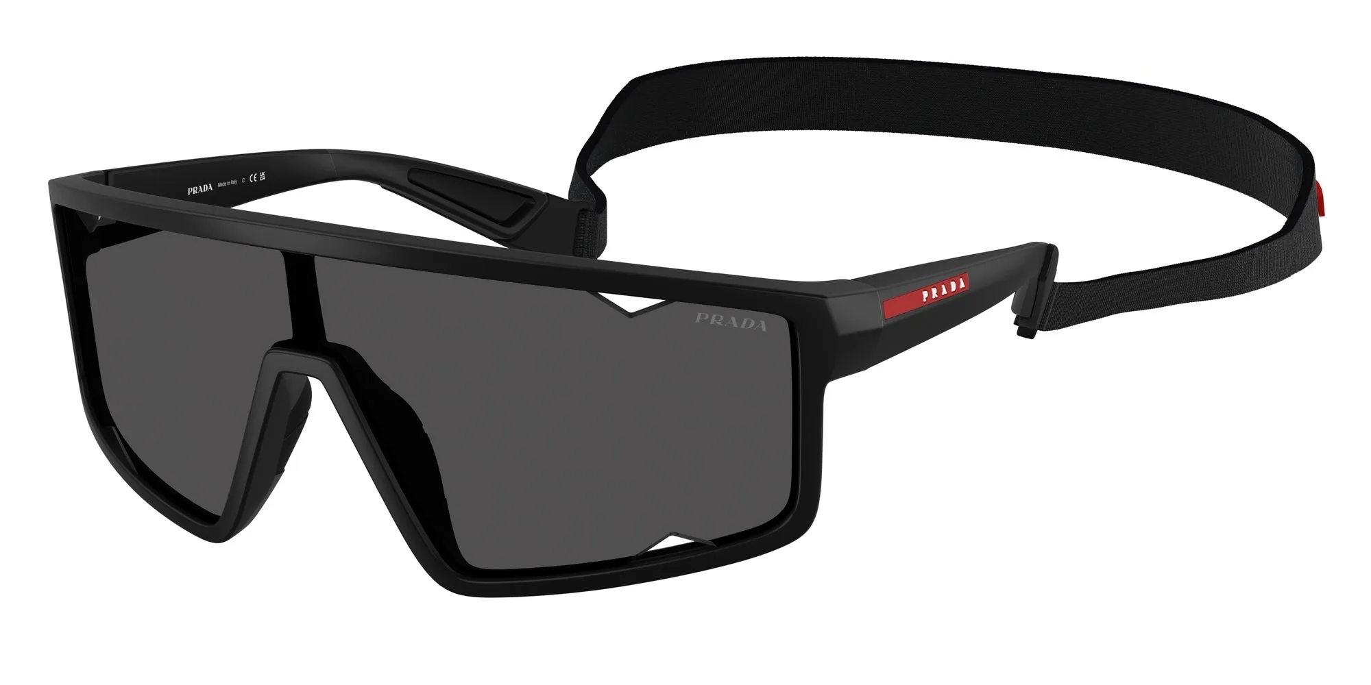 Prada Linea Rossa PS A03S 1BO5S0 Occhiali da sole Iniettato Nero Grigio Squadrata Normale - immagine 1