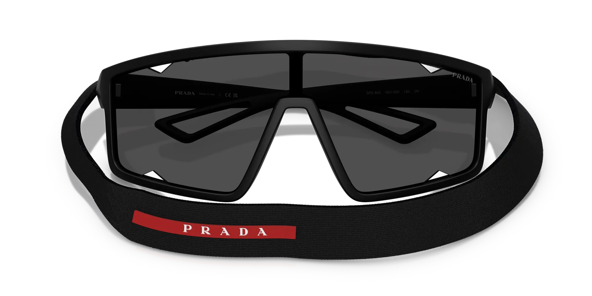 Prada Linea Rossa PS A03S 1BO5S0 Occhiali da sole Iniettato Nero Grigio Squadrata Normale - immagine 2