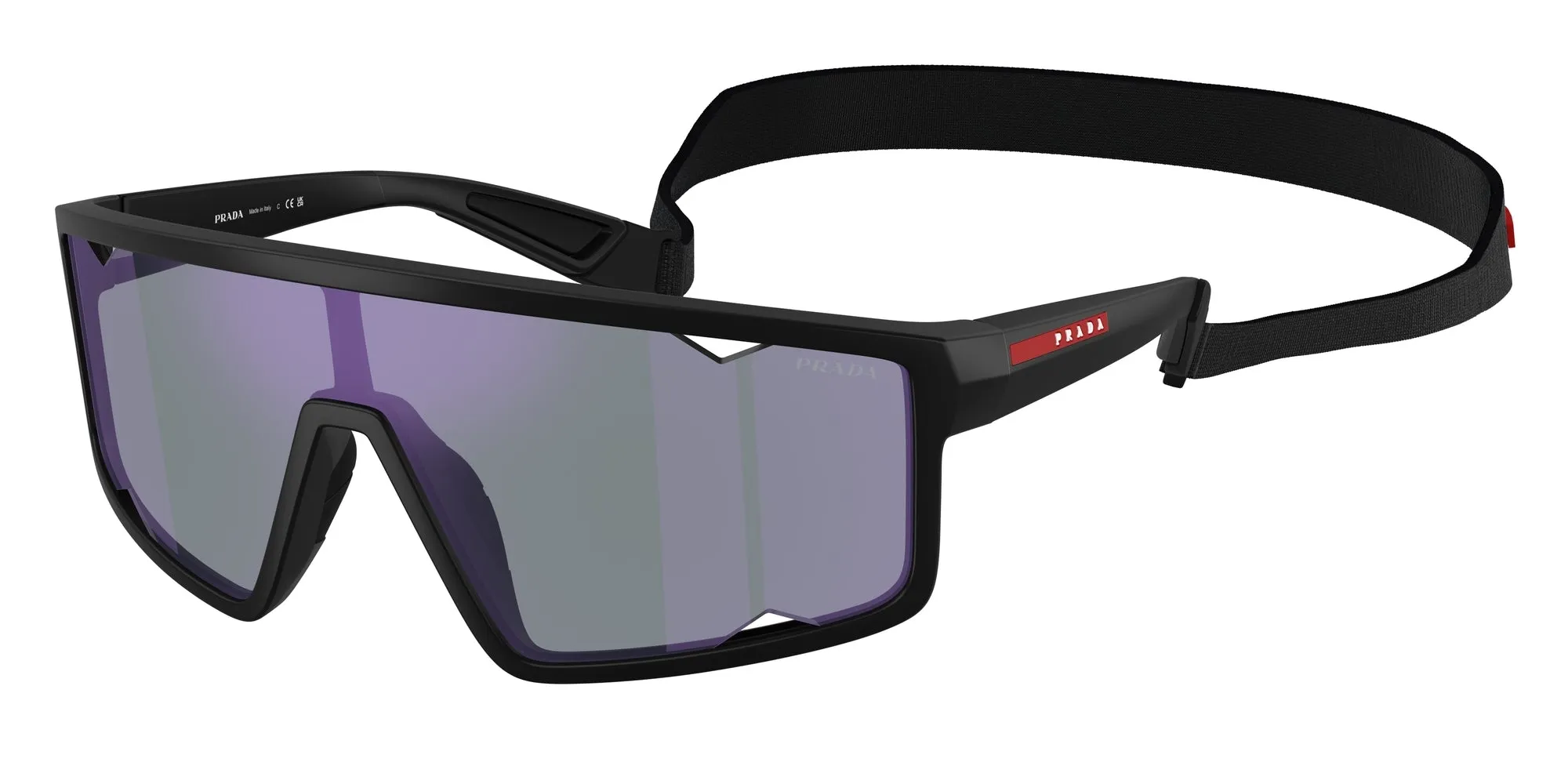 Prada Linea Rossa PS A03S 1BO10J Occhiali da sole Iniettato Nero Blu Squadrata Normale - immagine 1