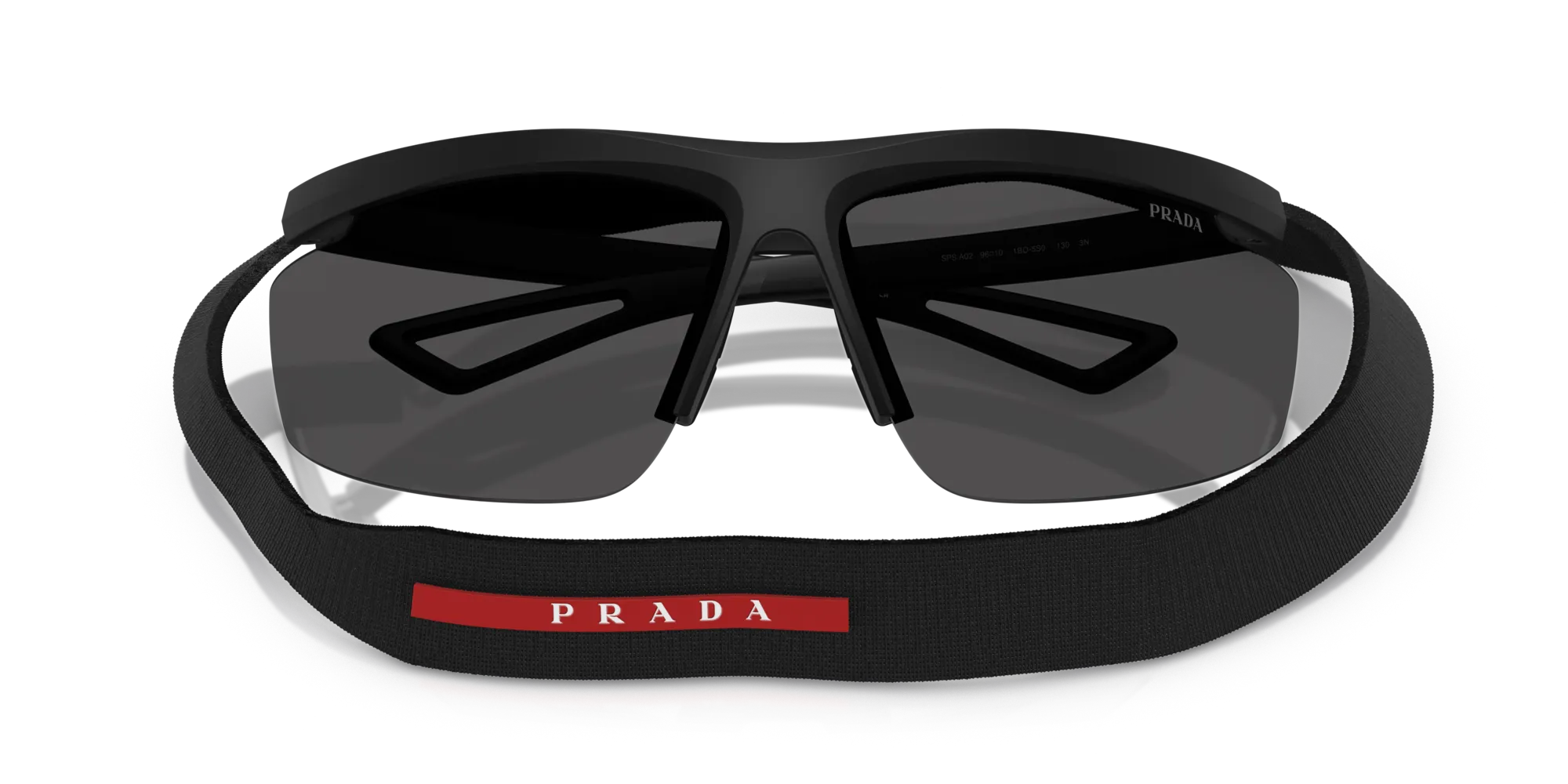 Prada Linea Rossa PS A02S 1BO5S0 Occhiali da sole Iniettato Nero Pillow Normale - immagine 2