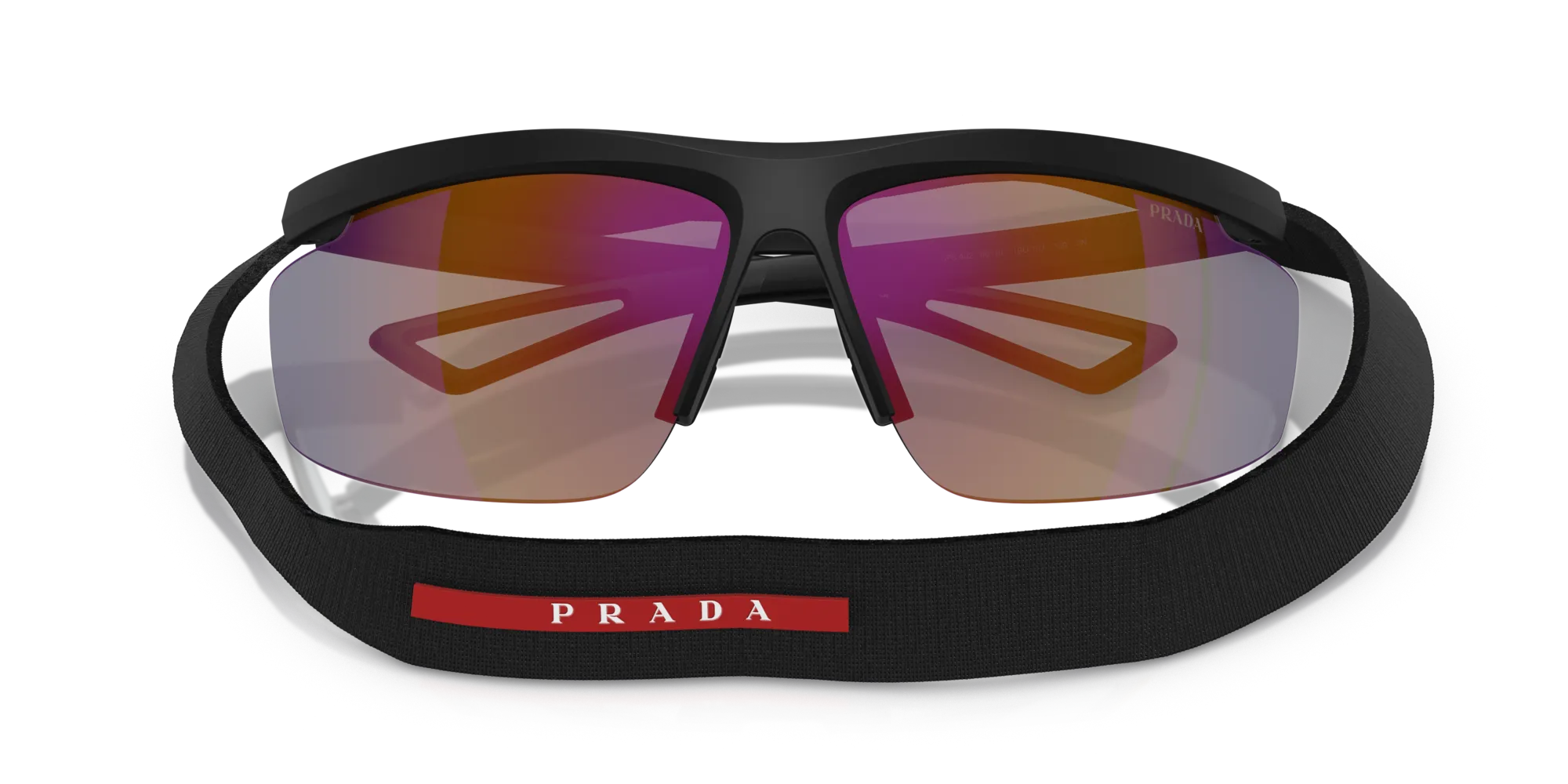 Prada Linea Rossa PS A02S 1BO10J Occhiali da sole Iniettato Nero Blu Pillow Normale - immagine 2