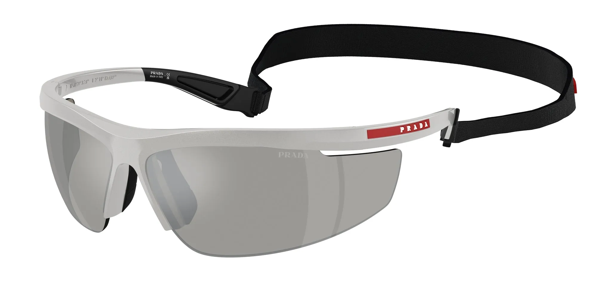 Prada Linea Rossa PS A02S 14Z05A Occhiali da sole Iniettato Grigio Grigio Pillow Specchiate - immagine 1