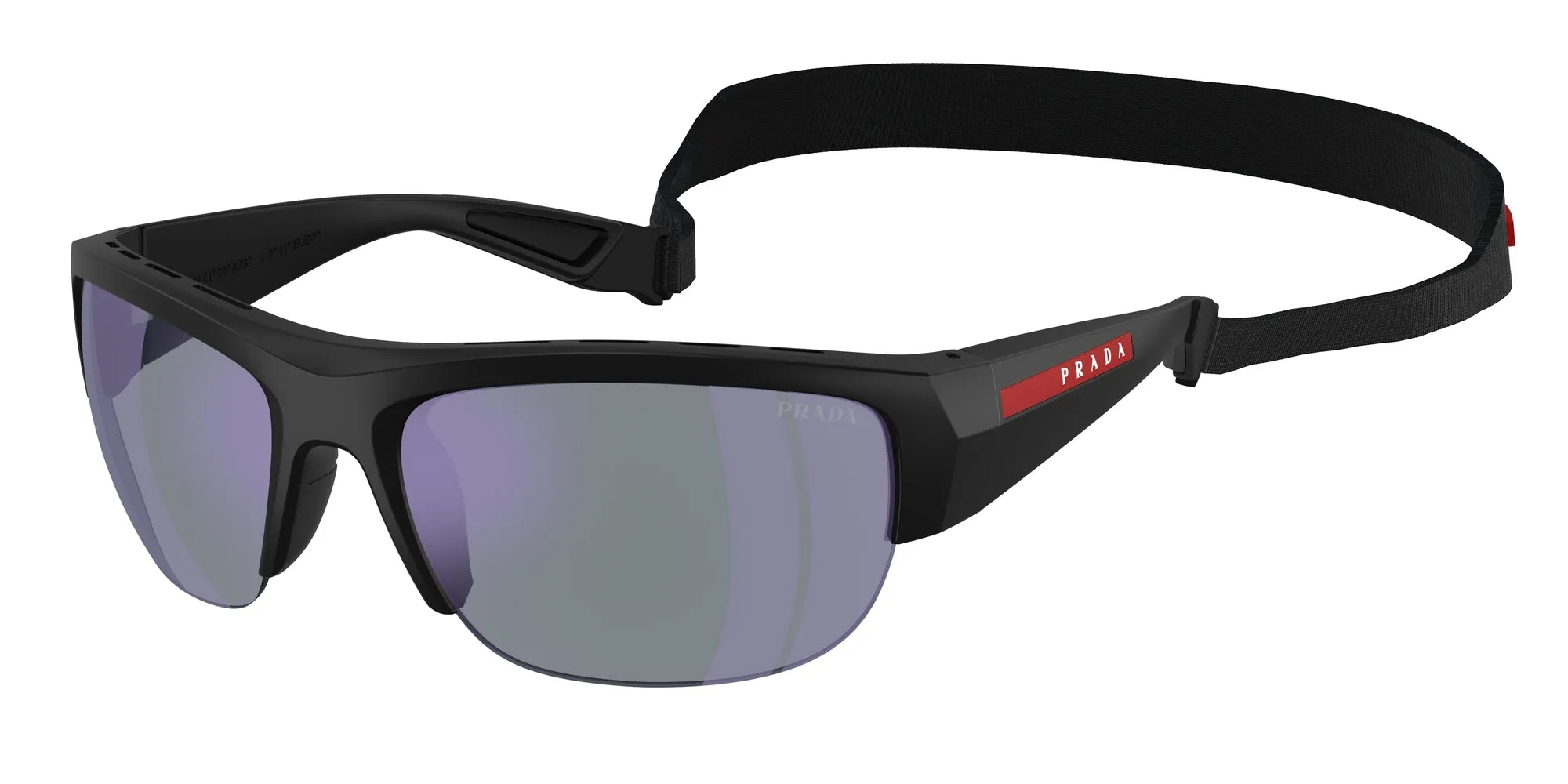 Prada Linea Rossa PS A01S 1BO10J Occhiali da sole Iniettato Nero Blu Pillow Normale - immagine 1