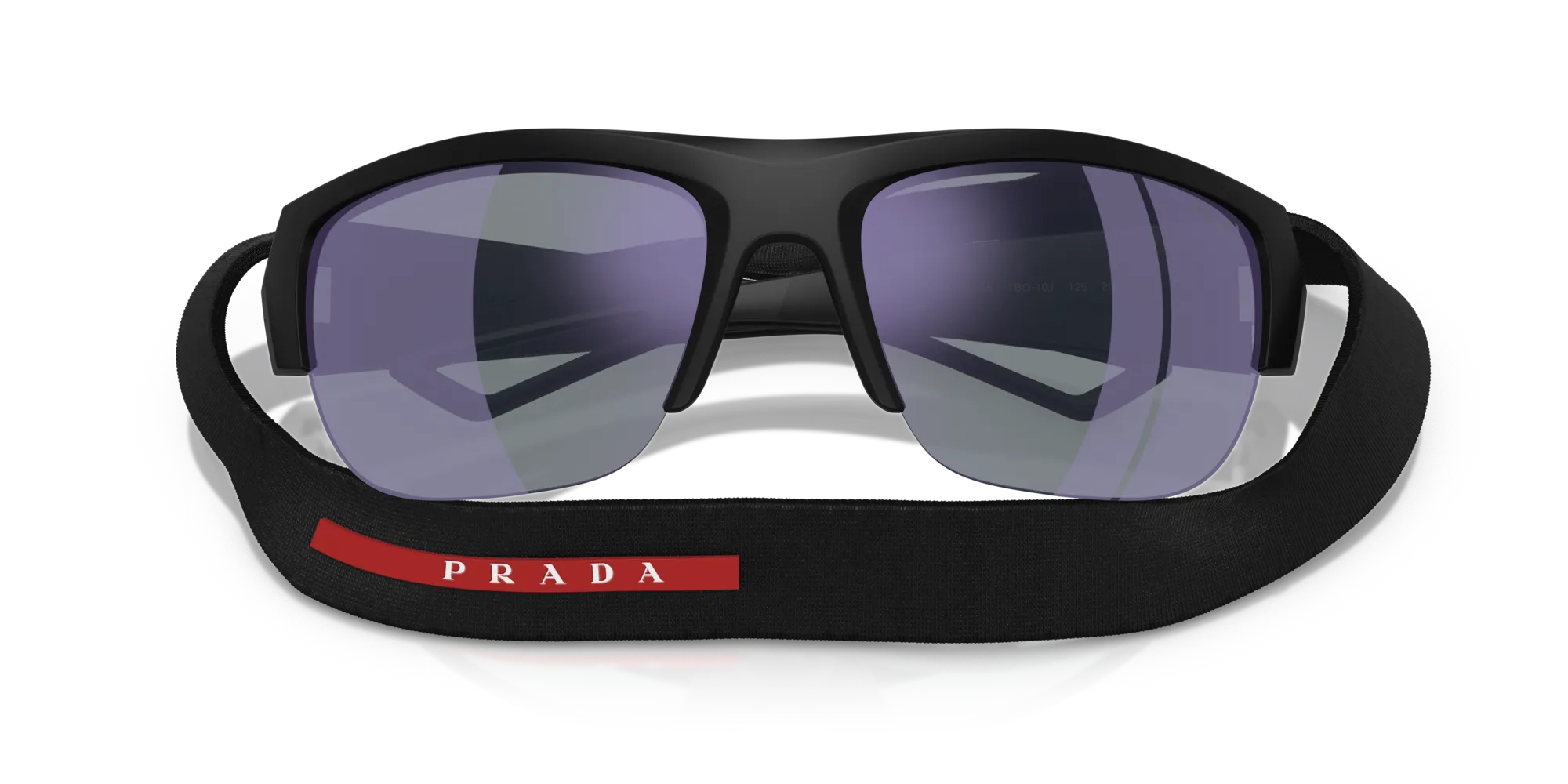 Prada Linea Rossa PS A01S 1BO10J Occhiali da sole Iniettato Nero Blu Pillow Normale - immagine 2