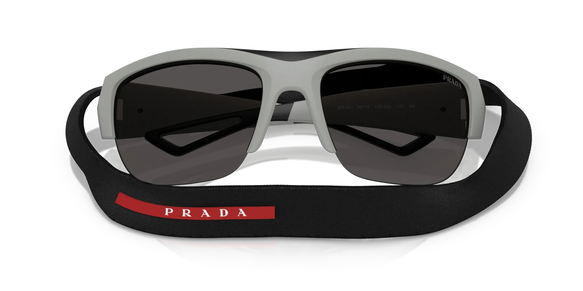 Prada Linea Rossa PS A01S 13Z5S0 Occhiali da sole Iniettato Grigio Grigio Pillow Normale - immagine 2