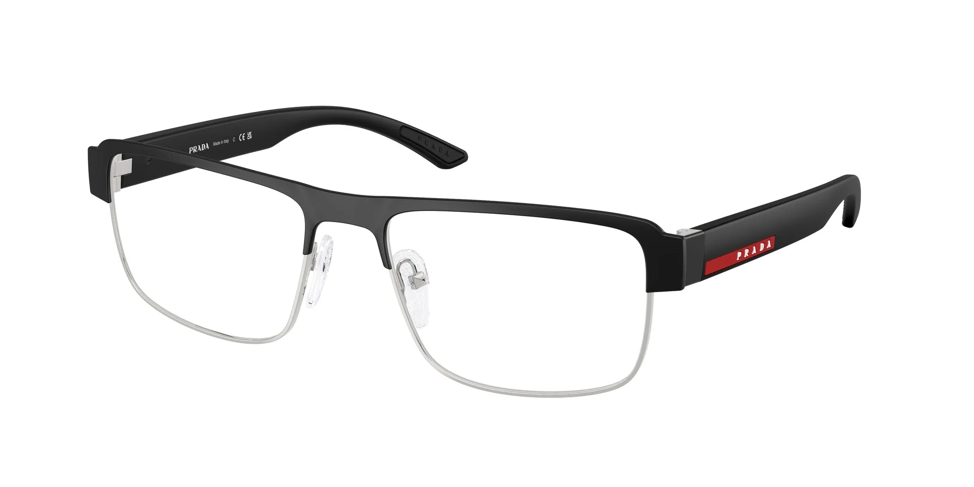Prada Linea Rossa PS 51RV 1BO1O1 Montature da vista Metallo Nero Squadrata Normale - immagine 1