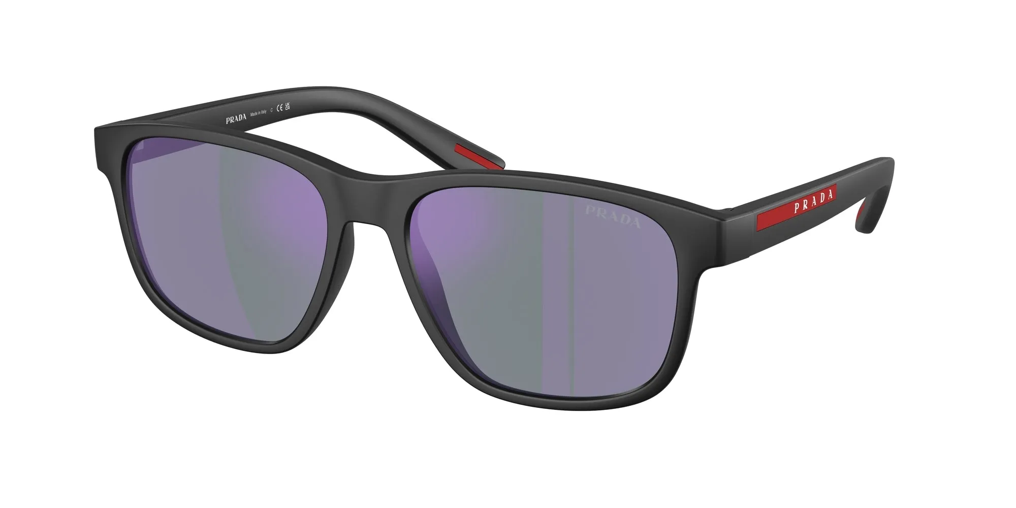 Prada Linea Rossa PS 06YS 1BO10J Occhiali da sole Iniettato Nero Blu Pillow Normale - immagine 1