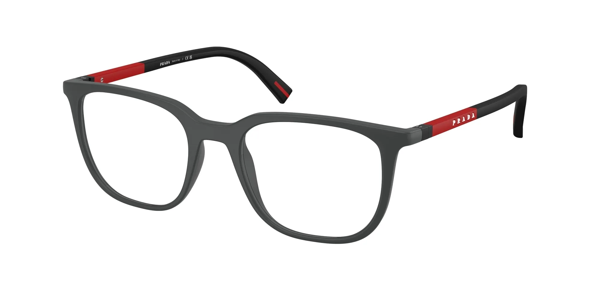 Prada Linea Rossa PS 04RV UFK1O1 Montature da vista Iniettato Grigio Trasparente Pillow Normale - immagine 1