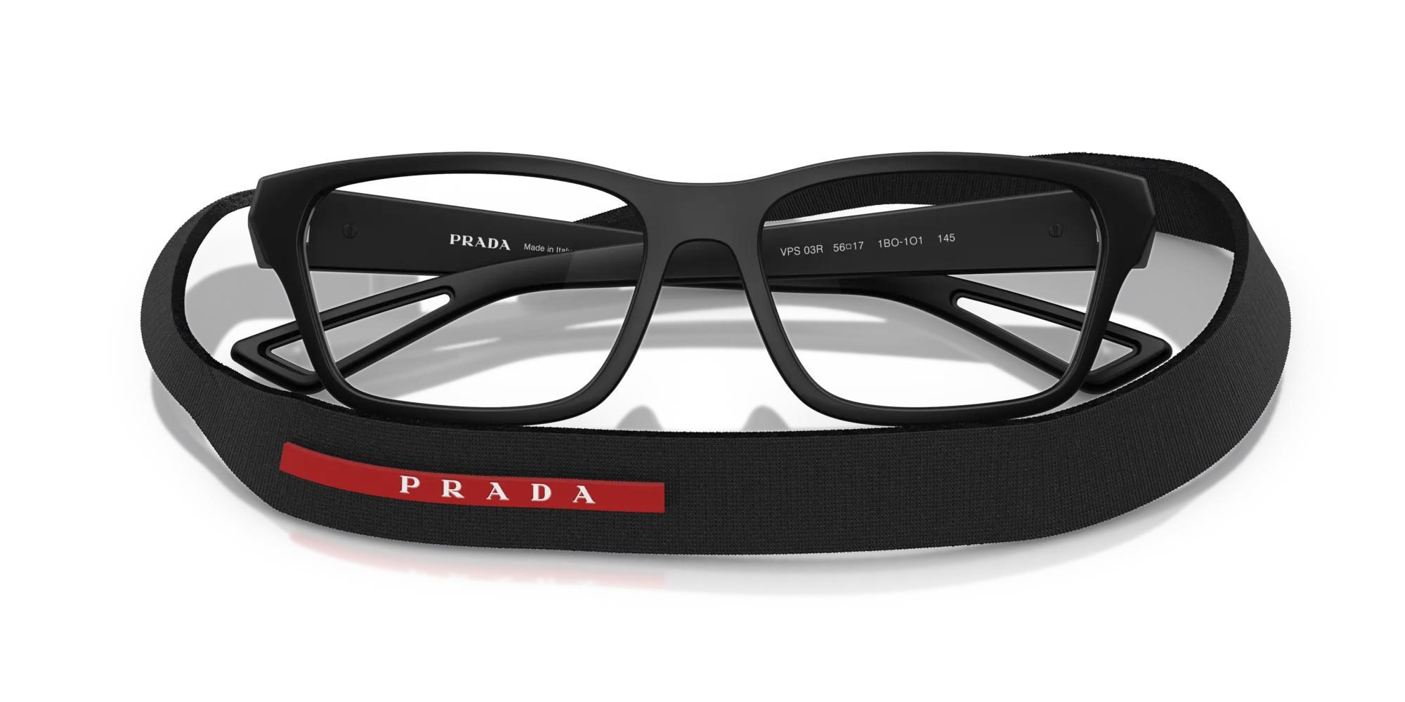Prada Linea Rossa PS 03RV 1BO1O1 Montature da vista Iniettato Nero Pillow Normale - immagine 2