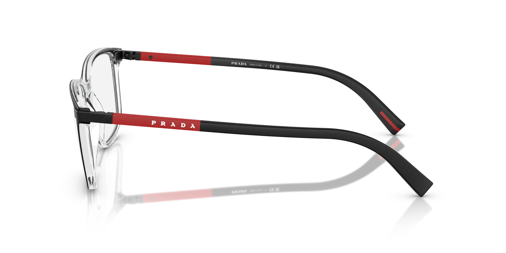 Prada Linea Rossa PS 02RV 03I1O1 Montature da vista Iniettato Nero Pillow Normale - immagine 4