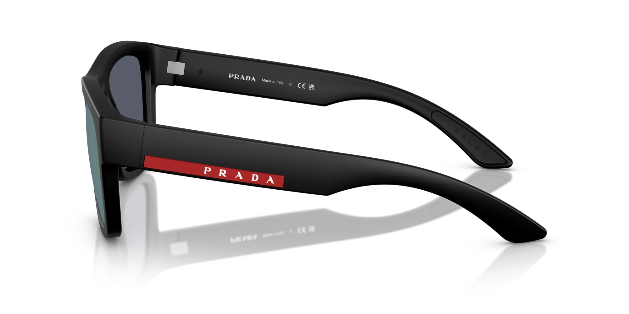 Prada Linea Rossa PS 01ZS 1BO05U Occhiali da sole Nylon Nero Blu Pillow Normale - immagine 4
