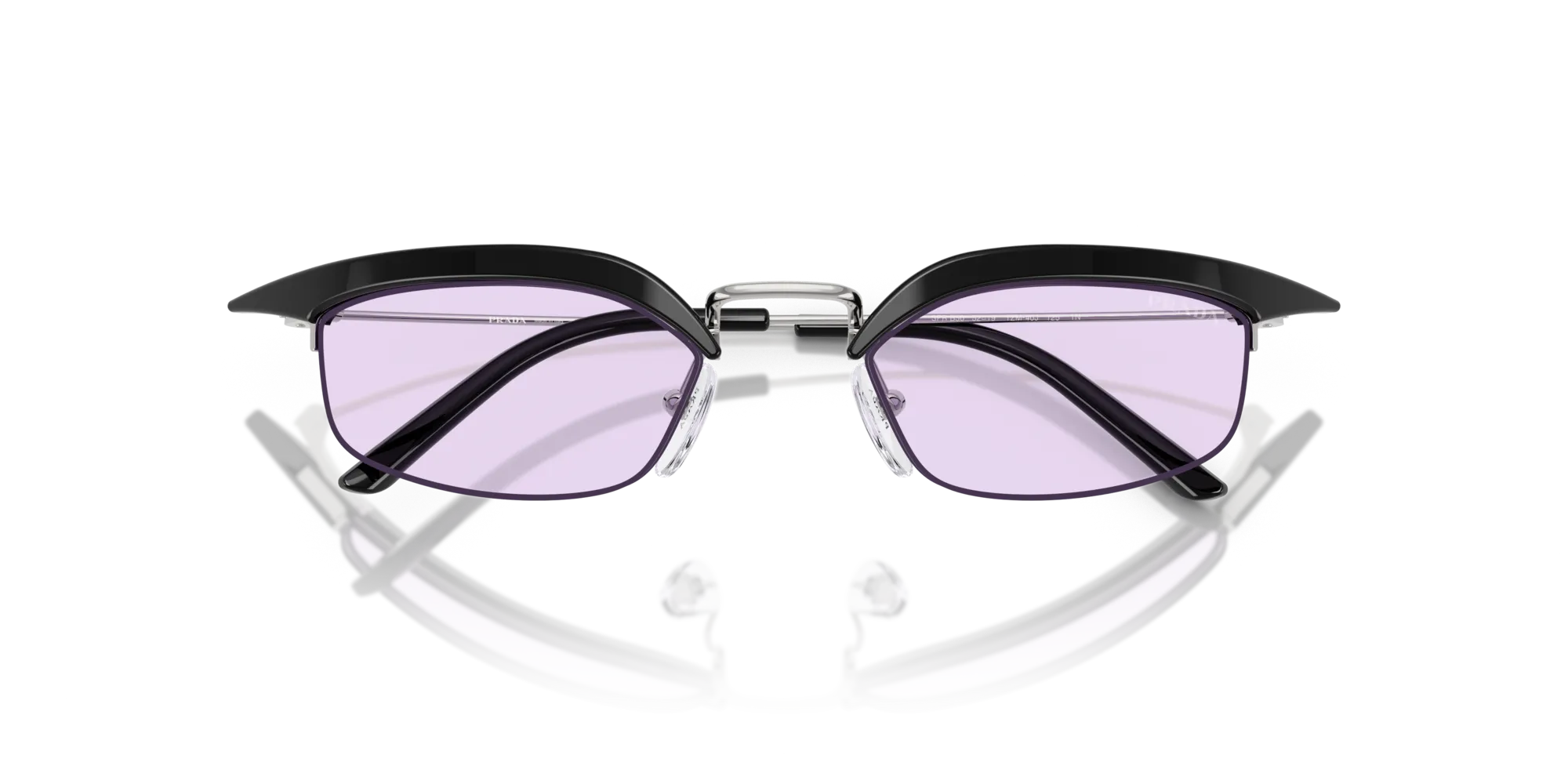 Prada PR B50S TZM40J Occhiali da sole Metallo Nero Viola Squadrata Normale - immagine 2