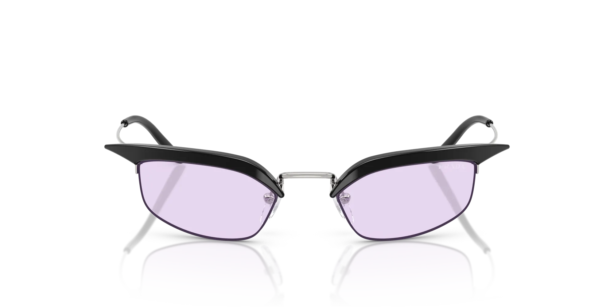 Prada PR B50S TZM40J Occhiali da sole Metallo Nero Viola Squadrata Normale - immagine 3