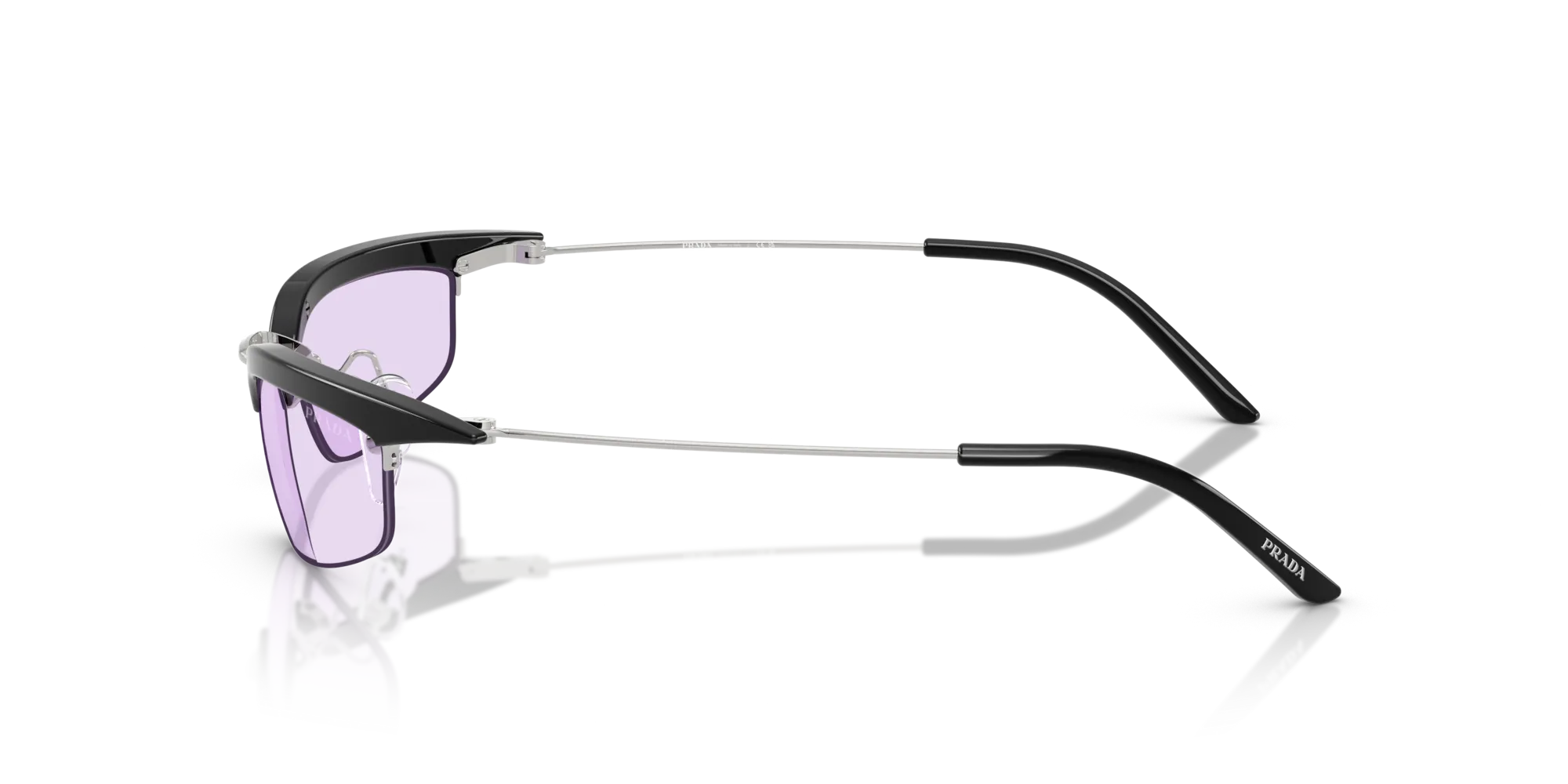 Prada PR B50S TZM40J Occhiali da sole Metallo Nero Viola Squadrata Normale - immagine 4