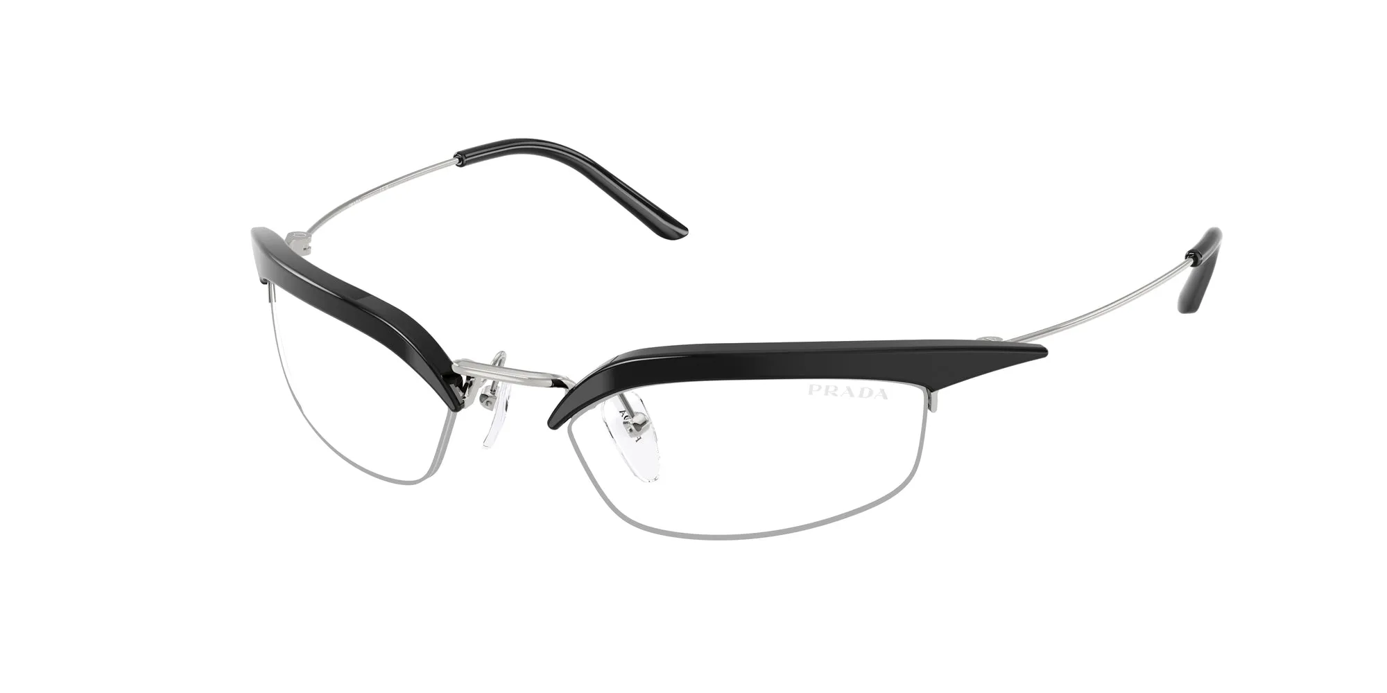 Prada PR B50S TZM08N Occhiali da sole Metallo Nero Trasparente Squadrata Normale - immagine 1