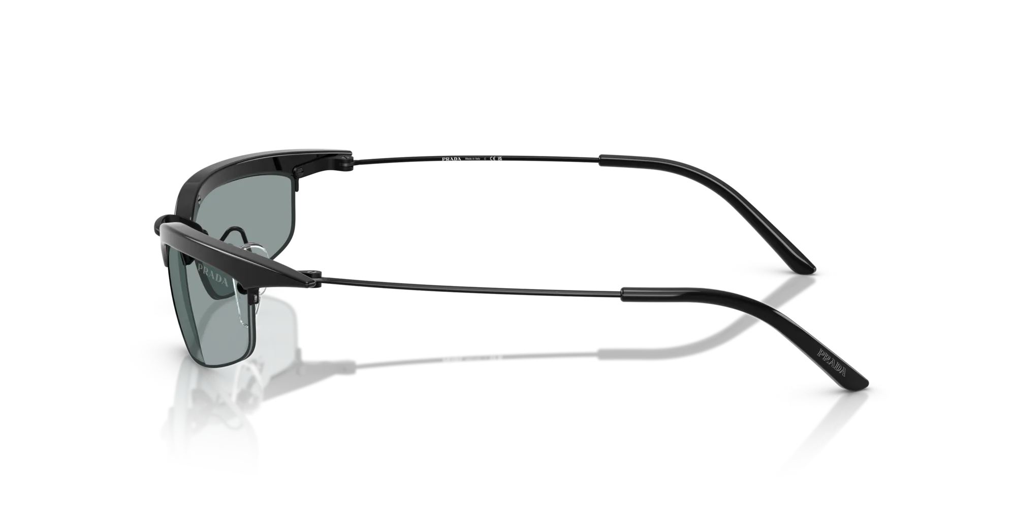 Prada PR B50S 1AB3C2 Occhiali da sole Metallo Nero Grigio Squadrata Normale - immagine 4