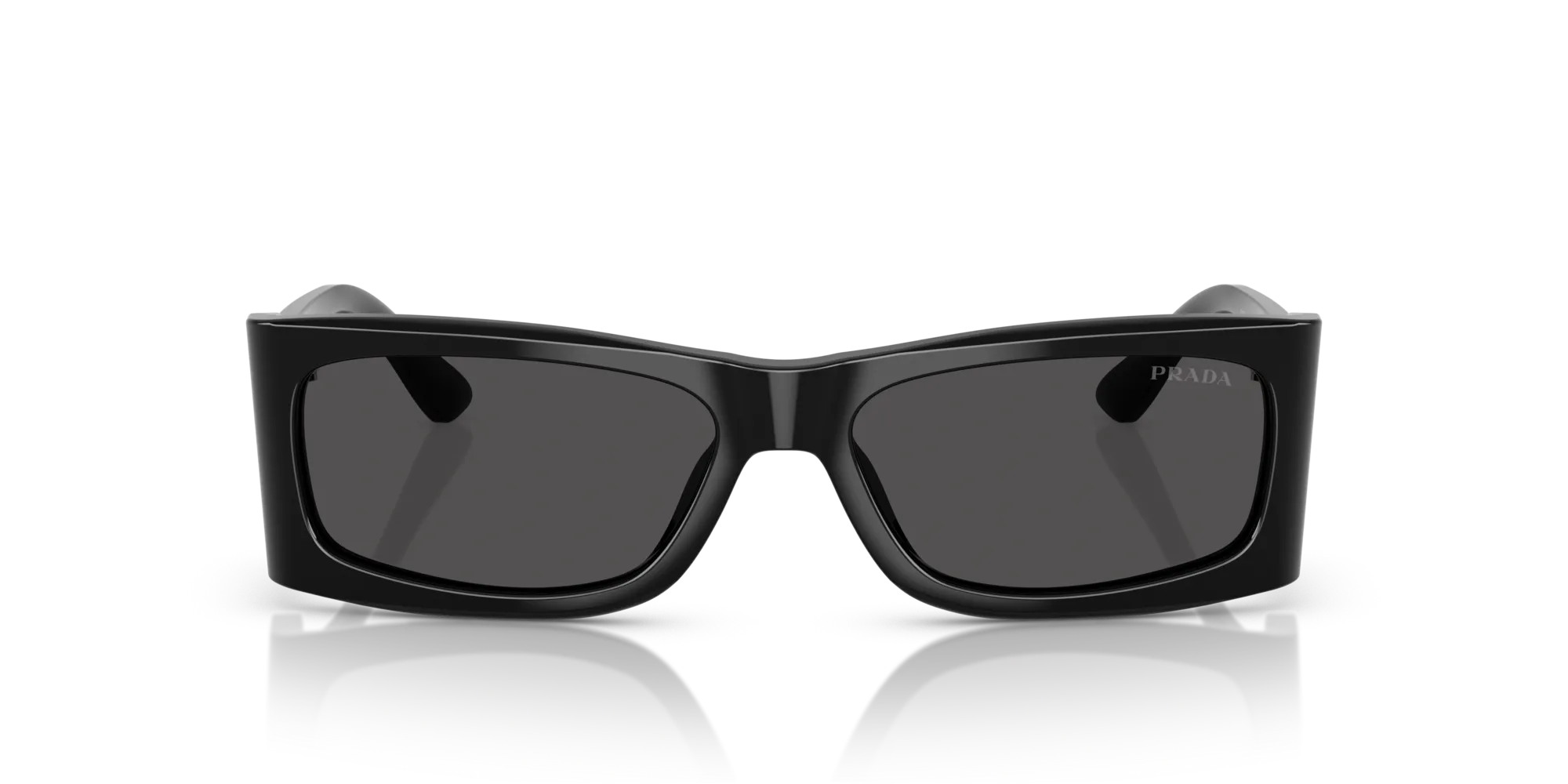 Prada PR B03S 1AB5S0 Occhiali da sole Acetato Nero Grigio Squadrata Normale - immagine 3