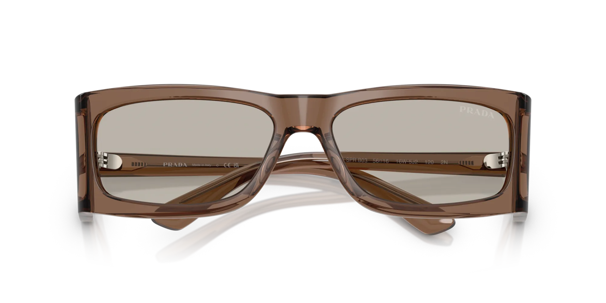 Prada PR B03S 16W5J2 Occhiali da sole Acetato Marrone Marrone Squadrata Normale - immagine 2