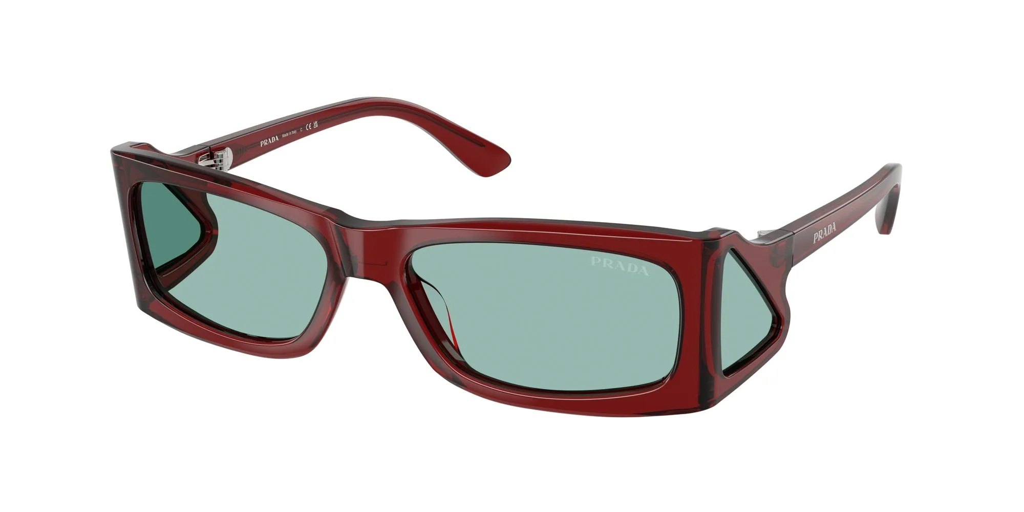 Prada PR B03S 12Z40K Occhiali da sole Acetato Marrone Verde Squadrata Normale - immagine 1