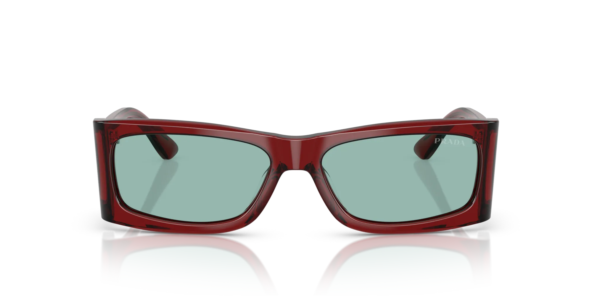 Prada PR B03S 12Z40K Occhiali da sole Acetato Marrone Verde Squadrata Normale - immagine 3