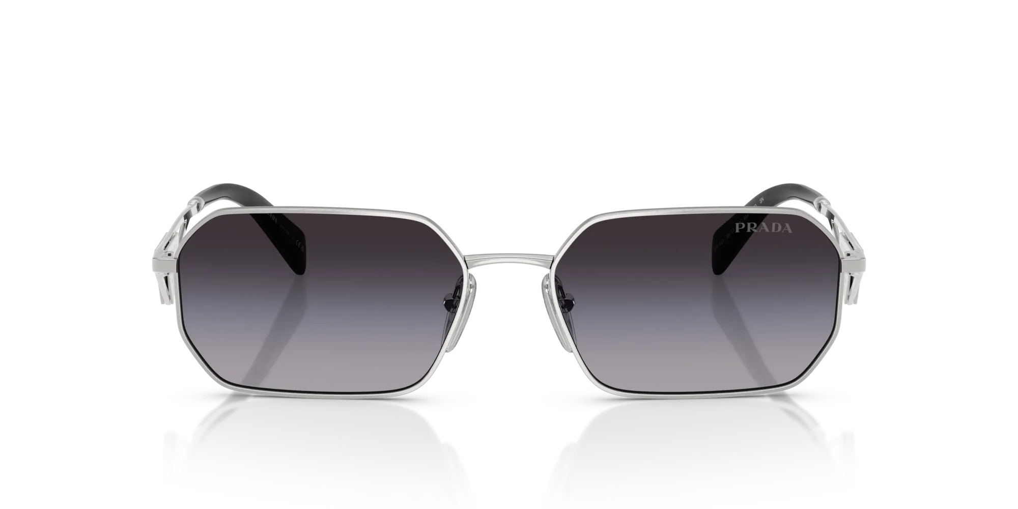 Prada PR A51S 1BC90A Occhiali da sole Acciaio Argento Grigio Geometrica Normale Sfumato - immagine 3