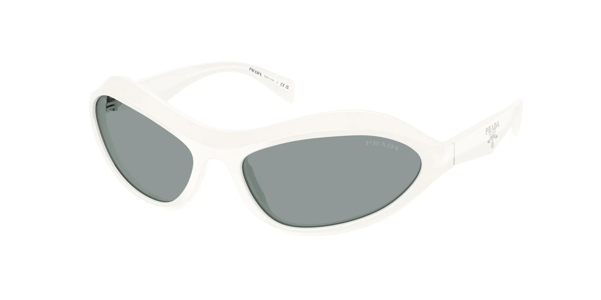 Prada PR A20S 17K3C2 Occhiali da sole Acetato Bianco Grigio Geometrica Normale - immagine 1
