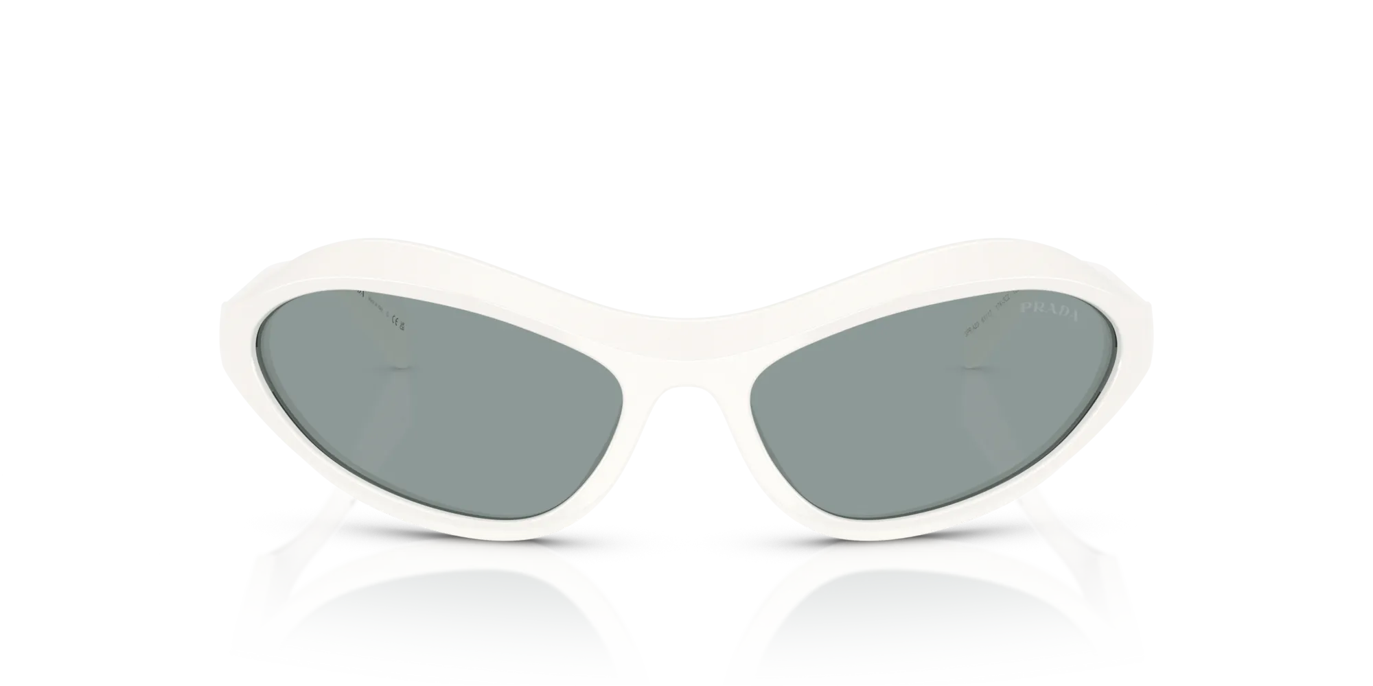 Prada PR A20S 17K3C2 Occhiali da sole Acetato Bianco Grigio Geometrica Normale - immagine 3