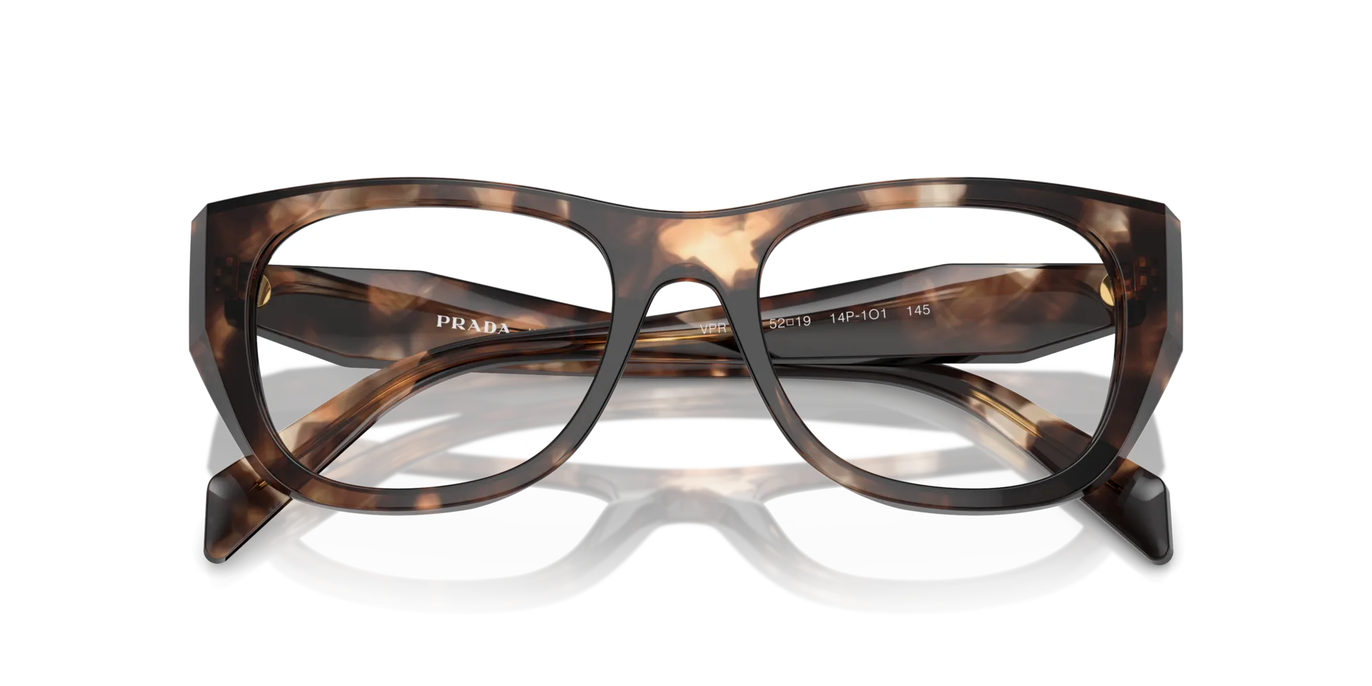 Prada PR A18V 14P1O1 Montature da vista Acetato Tartaruga Trasparente Geometrica Normale - immagine 2
